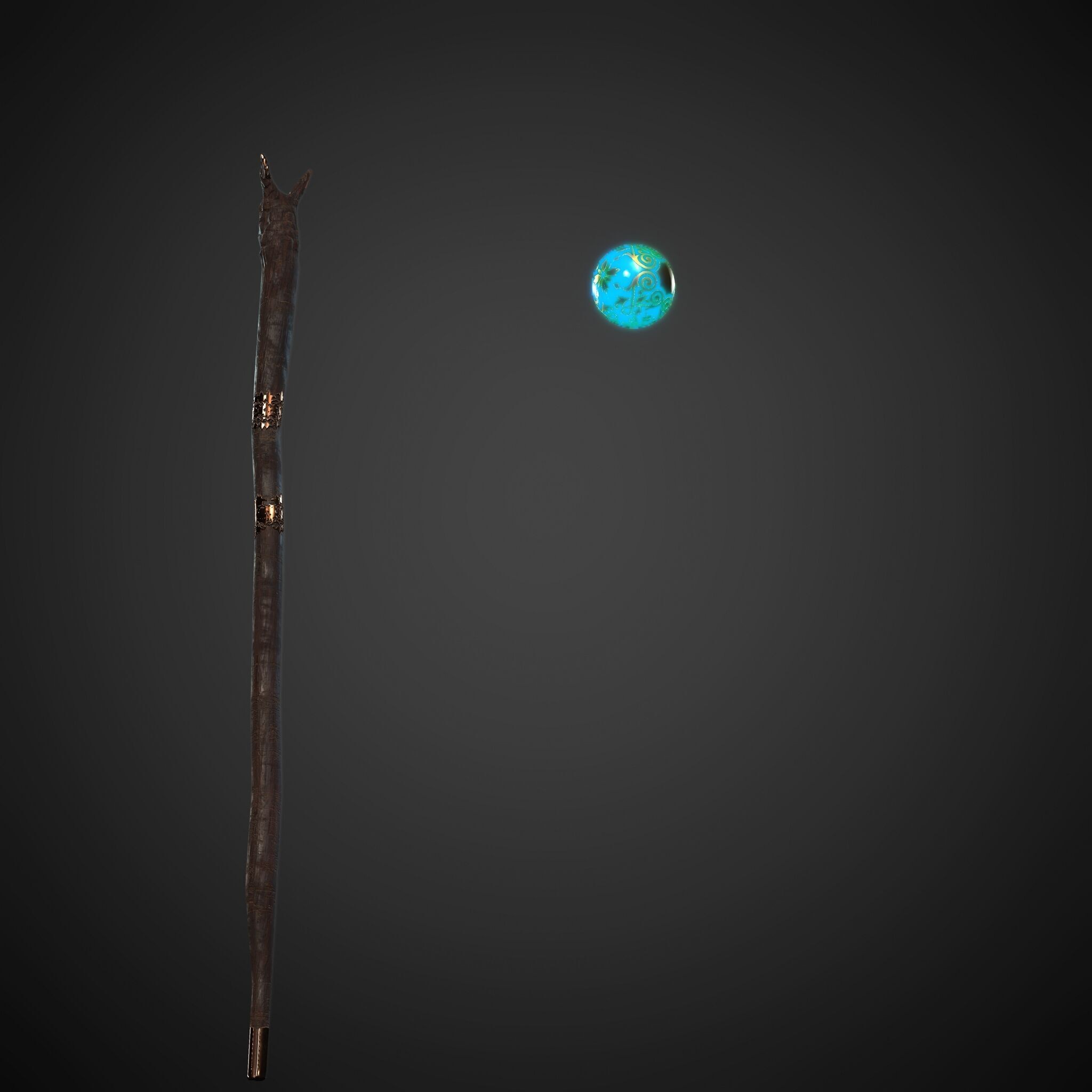 Rigged Fantasy Medieval Character Wizard - Low-Poly Game-Ready 3D Model - View 10