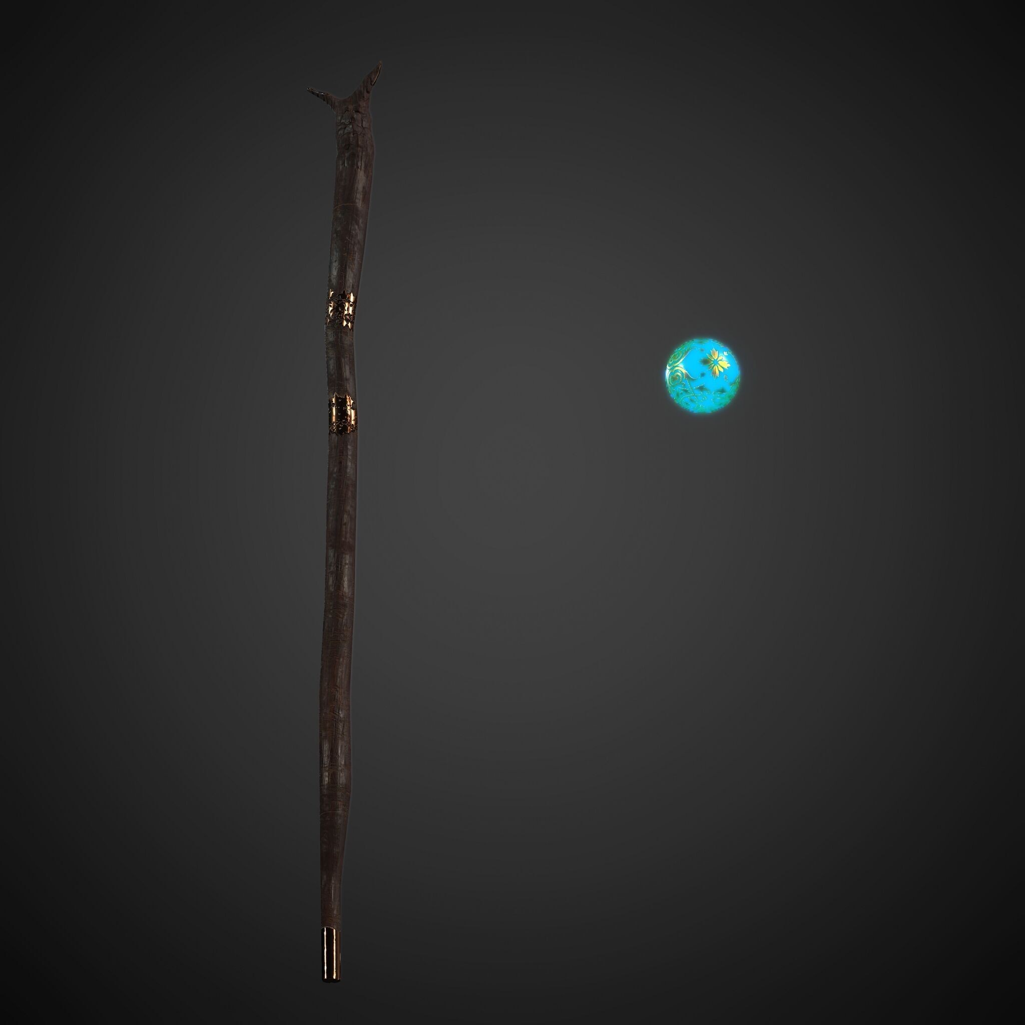 Rigged Fantasy Medieval Character Wizard - Low-Poly Game-Ready 3D Model - View 9