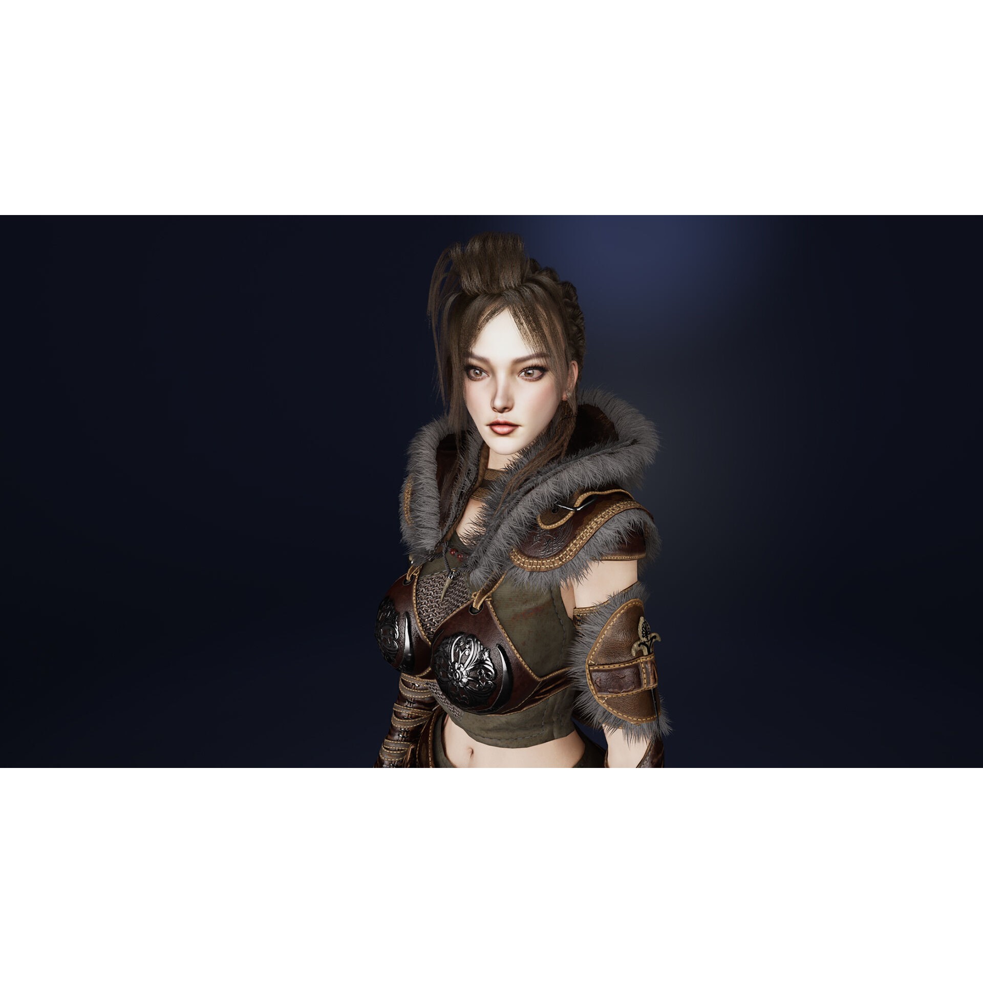 Viking Girl - Low-Poly Game-Ready 3D Model - View 11