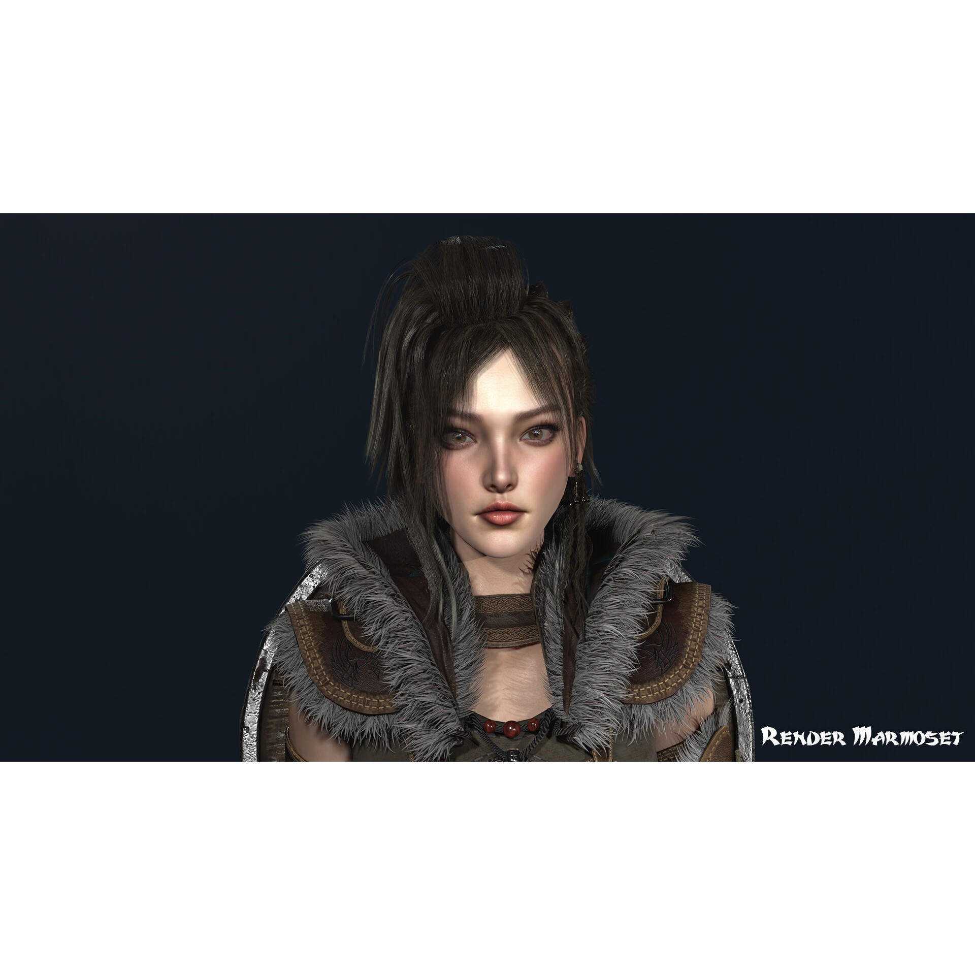 Viking Girl - Low-Poly Game-Ready 3D Model - View 3