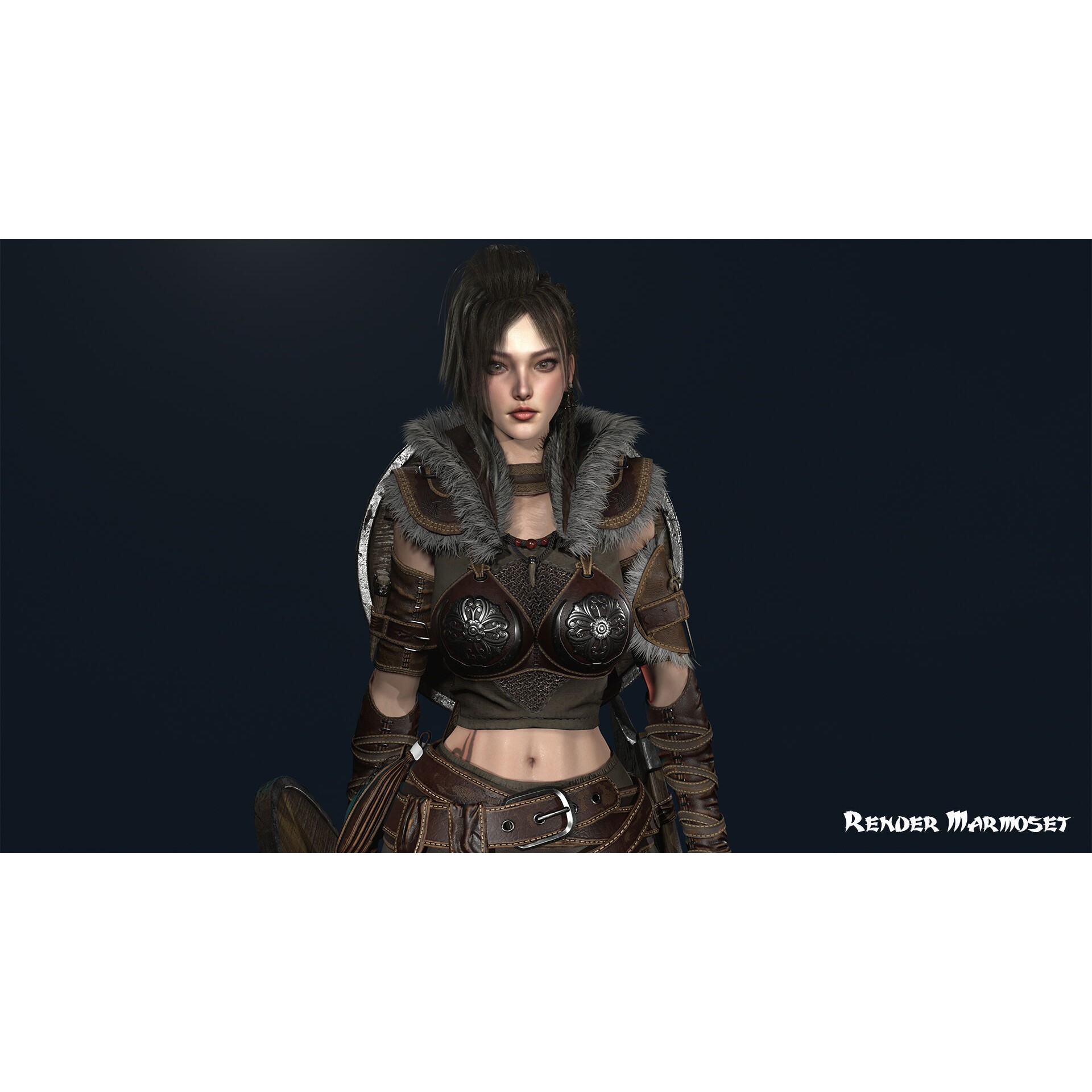 Viking Girl - Low-Poly Game-Ready 3D Model - View 4