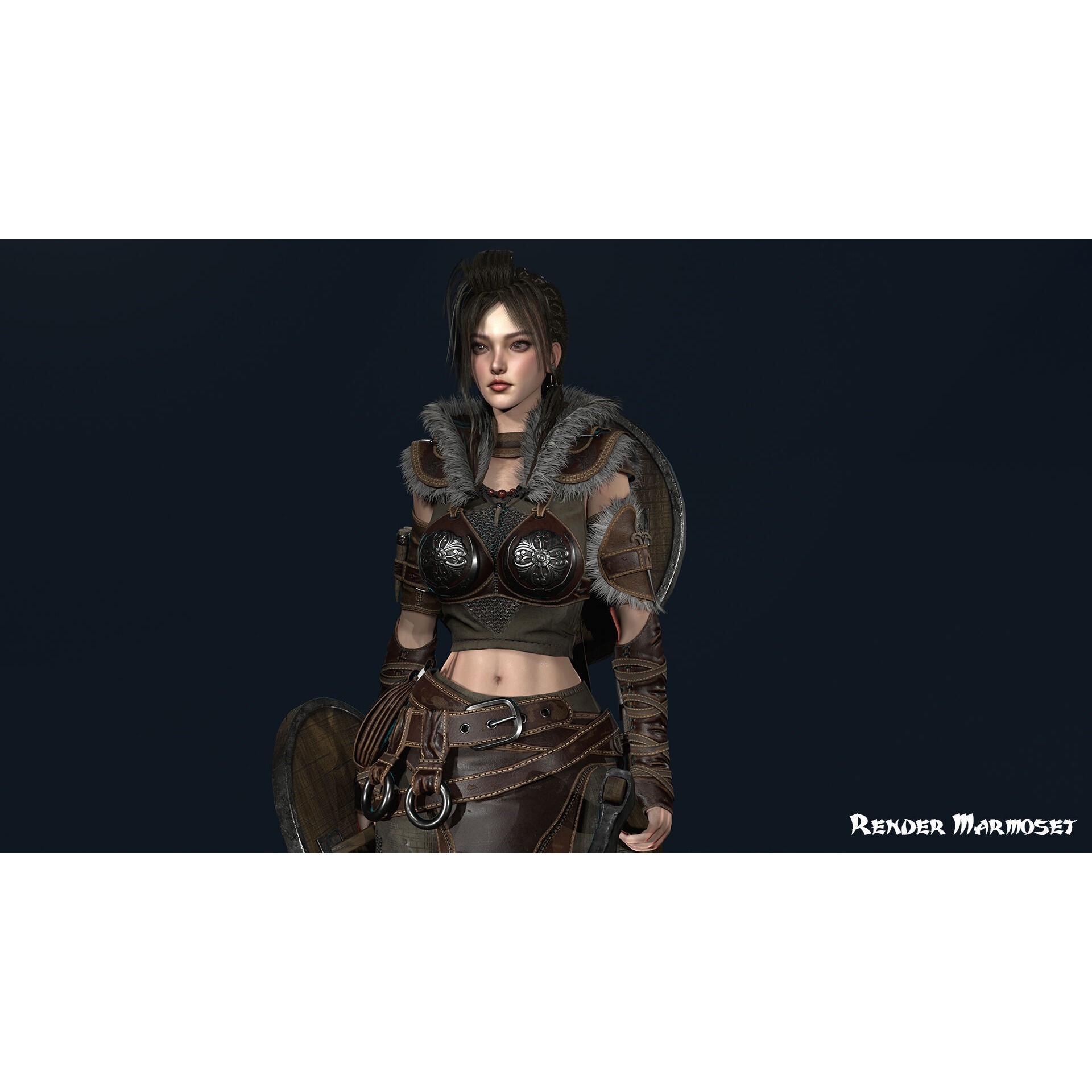 Viking Girl - Low-Poly Game-Ready 3D Model - View 5