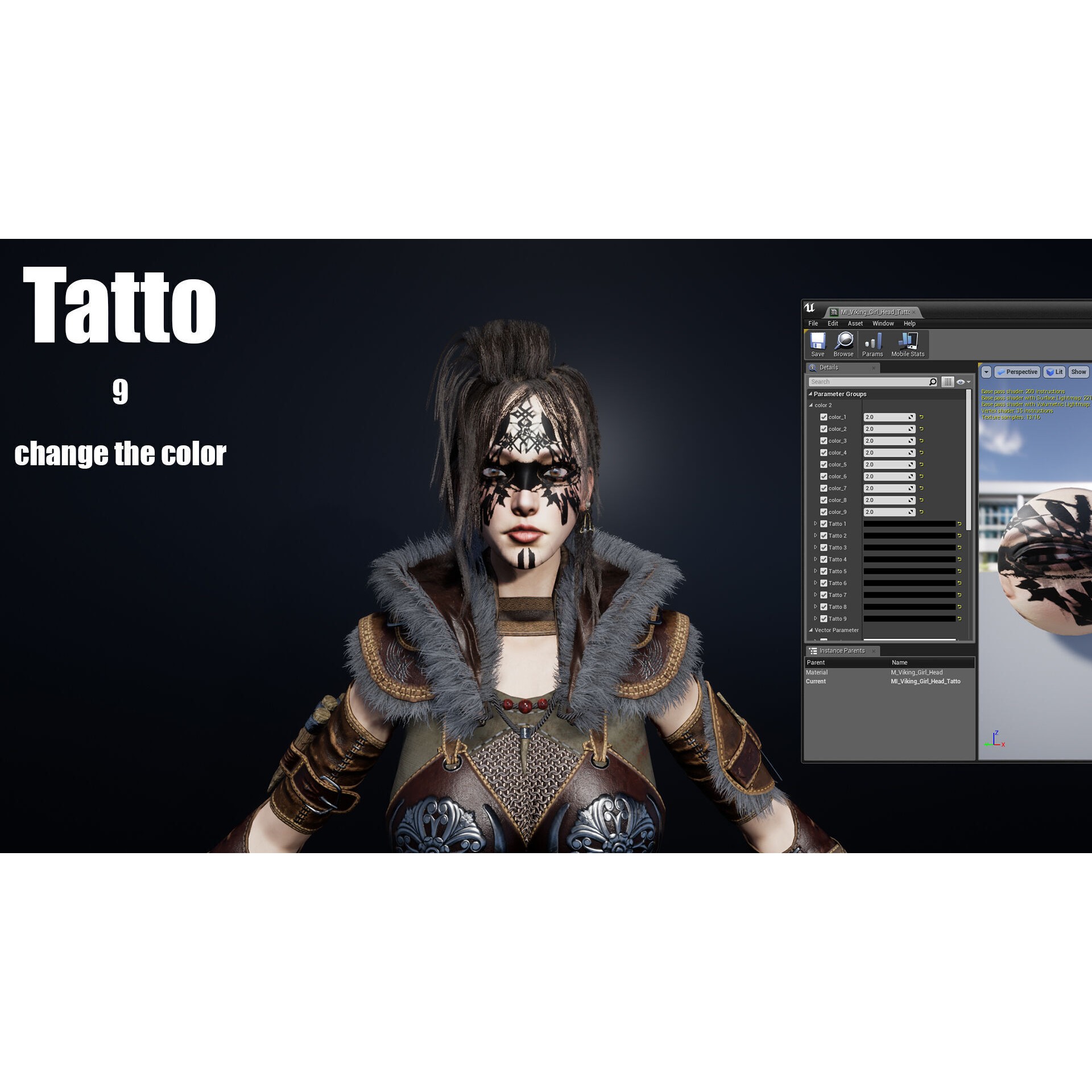 Viking Girl - Low-Poly Game-Ready 3D Model - View 8