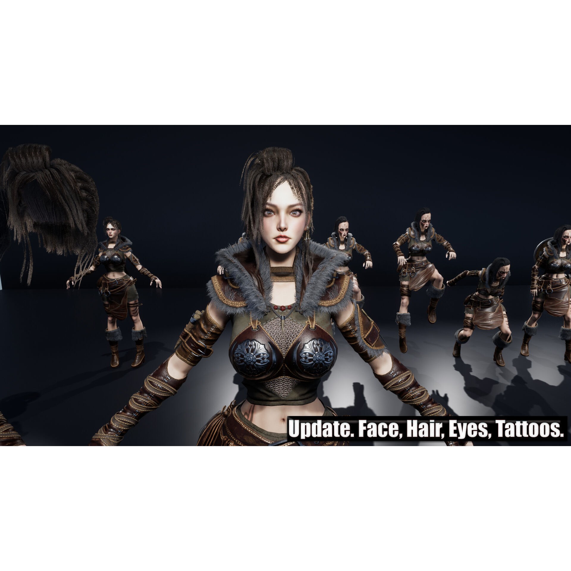 Viking Girl - Low-Poly Game-Ready 3D Model - View 9