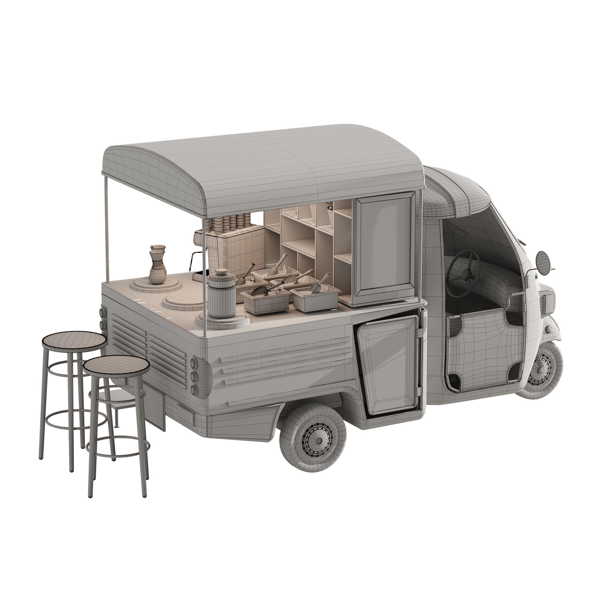 Foodtruck Coffee - Game-Ready 3D Model - View 15