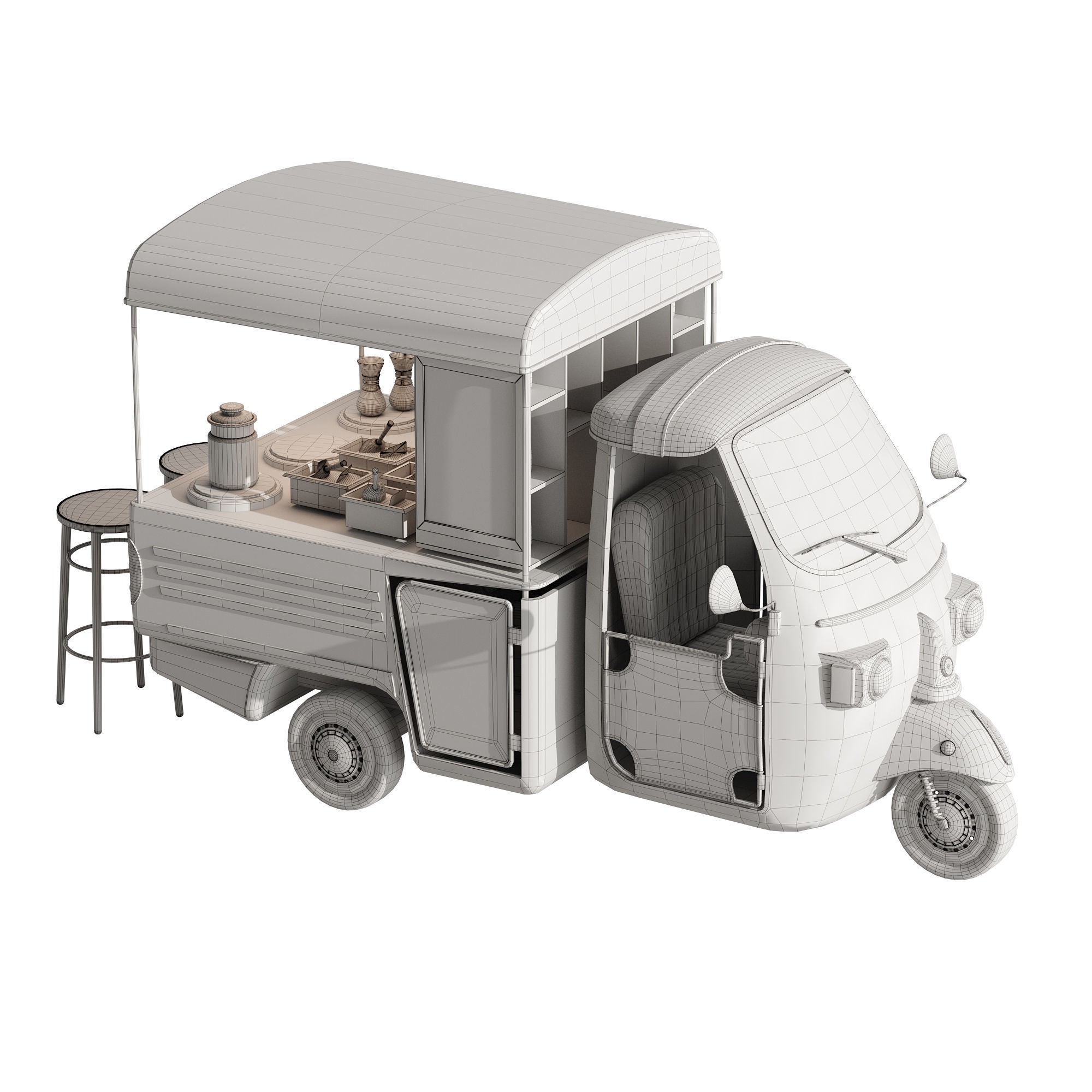 Foodtruck Coffee - Game-Ready 3D Model - View 16