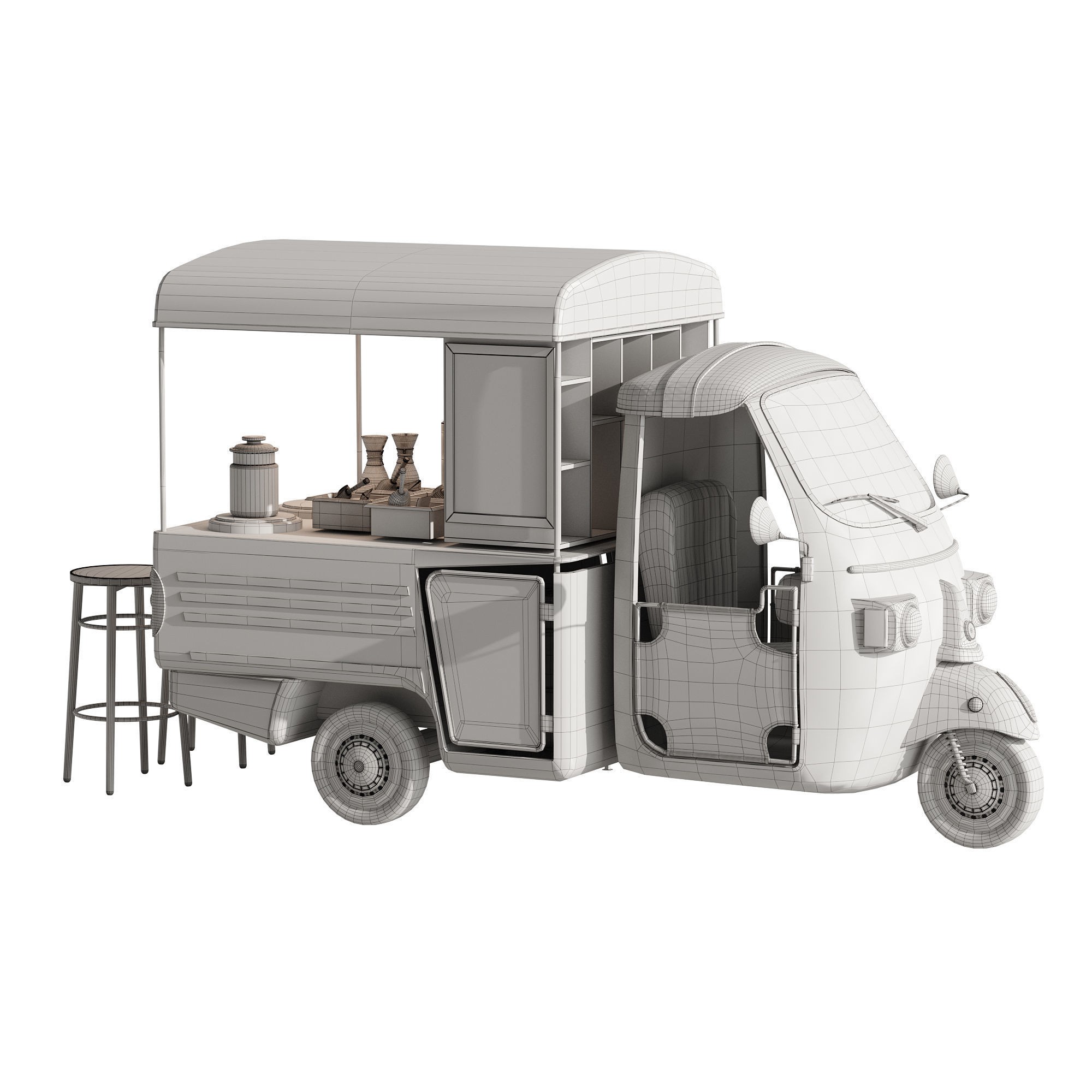 Foodtruck Coffee - Game-Ready 3D Model - View 17