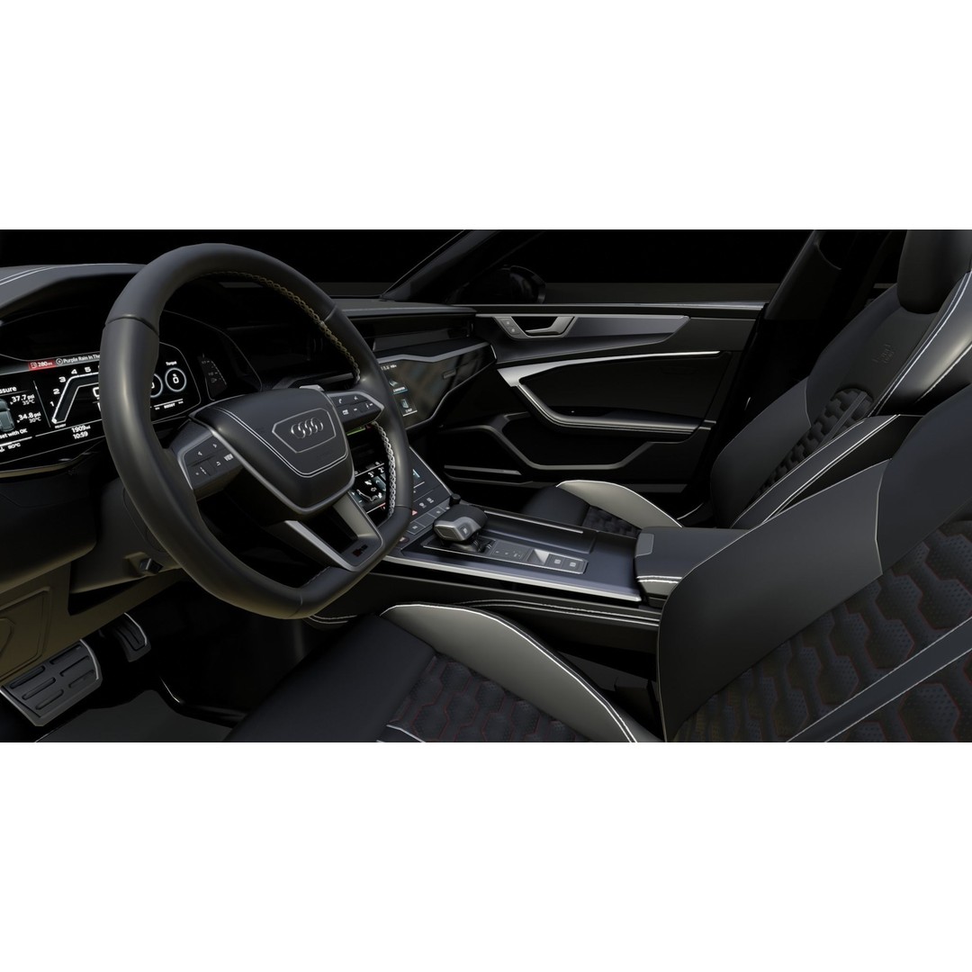 AUDI RS7 3D Model – Low Poly Game Asset with PBR Textures - View 15