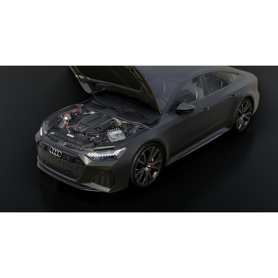 AUDI RS7 3D Model – Low Poly Game Asset with PBR Textures - View 17