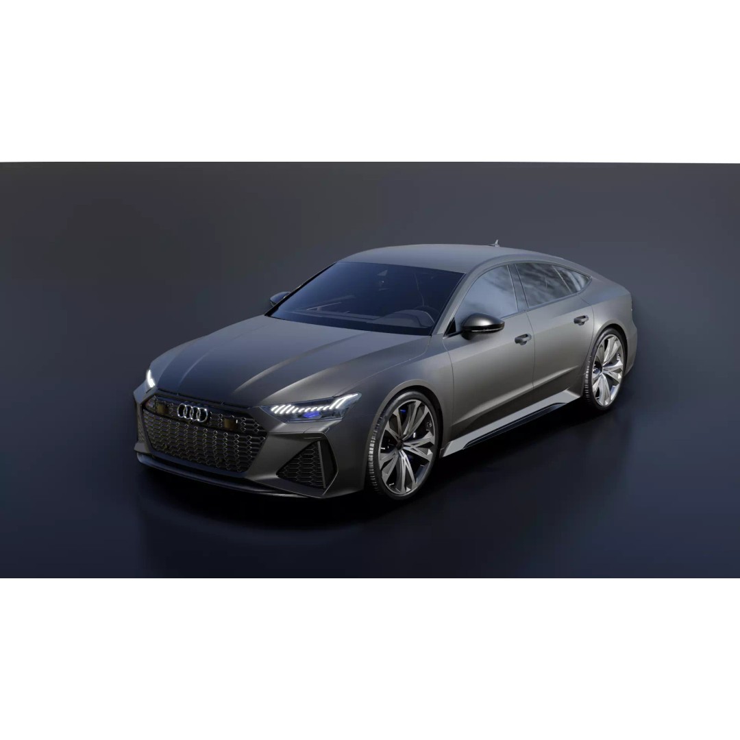 AUDI RS7 3D Model – Low Poly Game Asset with PBR Textures - View 2