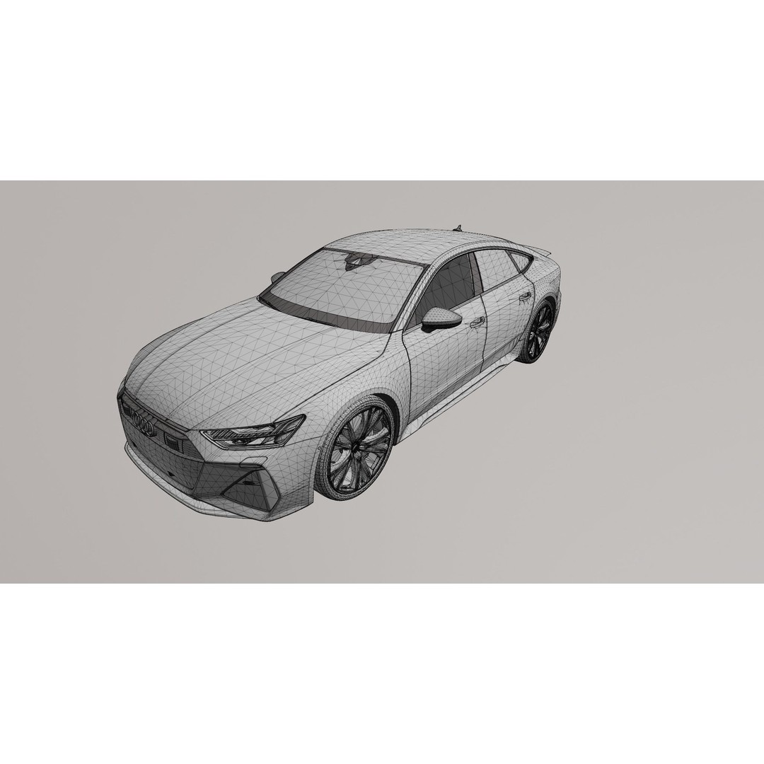 AUDI RS7 3D Model – Low Poly Game Asset with PBR Textures - View 22