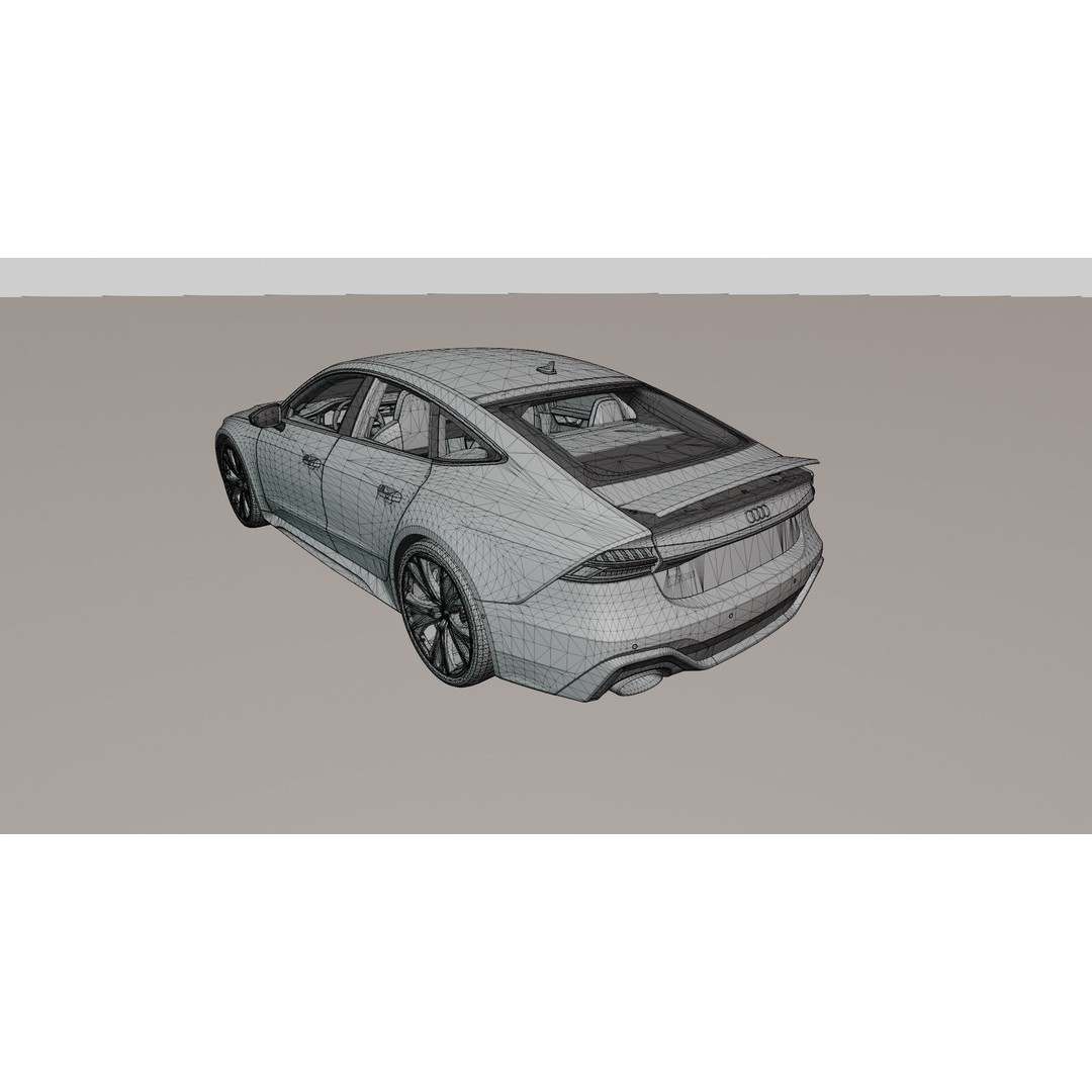 AUDI RS7 3D Model – Low Poly Game Asset with PBR Textures - View 23