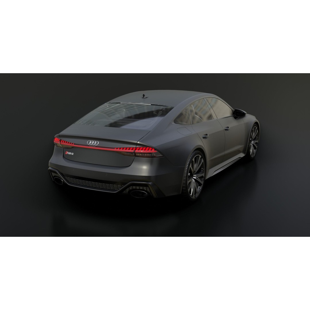AUDI RS7 3D Model – Low Poly Game Asset with PBR Textures - View 3