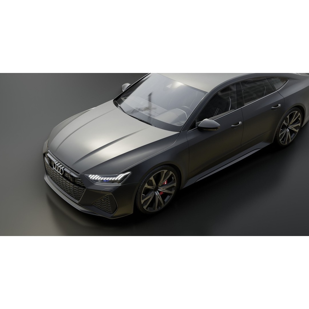 AUDI RS7 3D Model – Low Poly Game Asset with PBR Textures - View 4