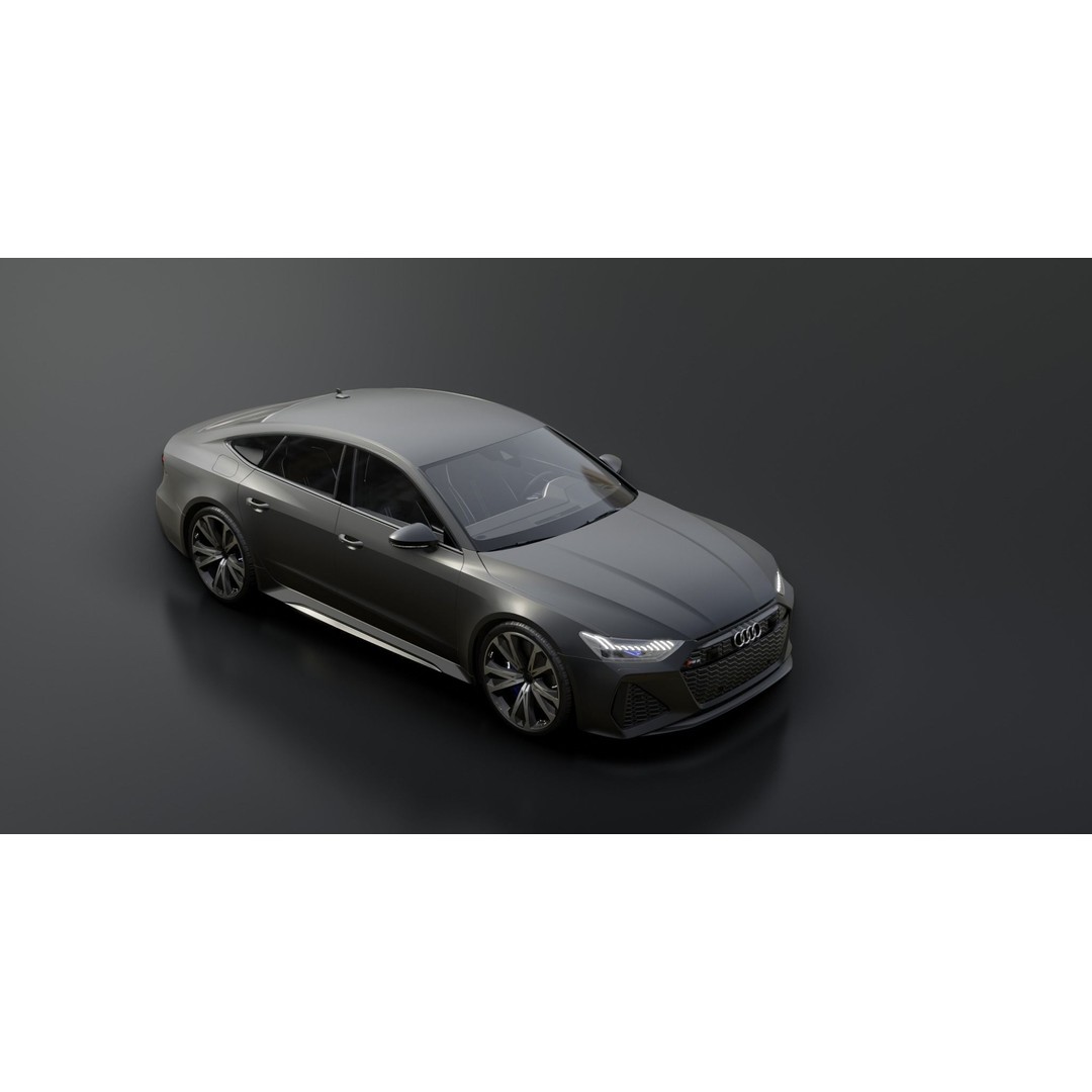 AUDI RS7 3D Model – Low Poly Game Asset with PBR Textures - View 5
