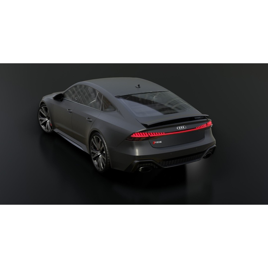 AUDI RS7 3D Model – Low Poly Game Asset with PBR Textures - View 6