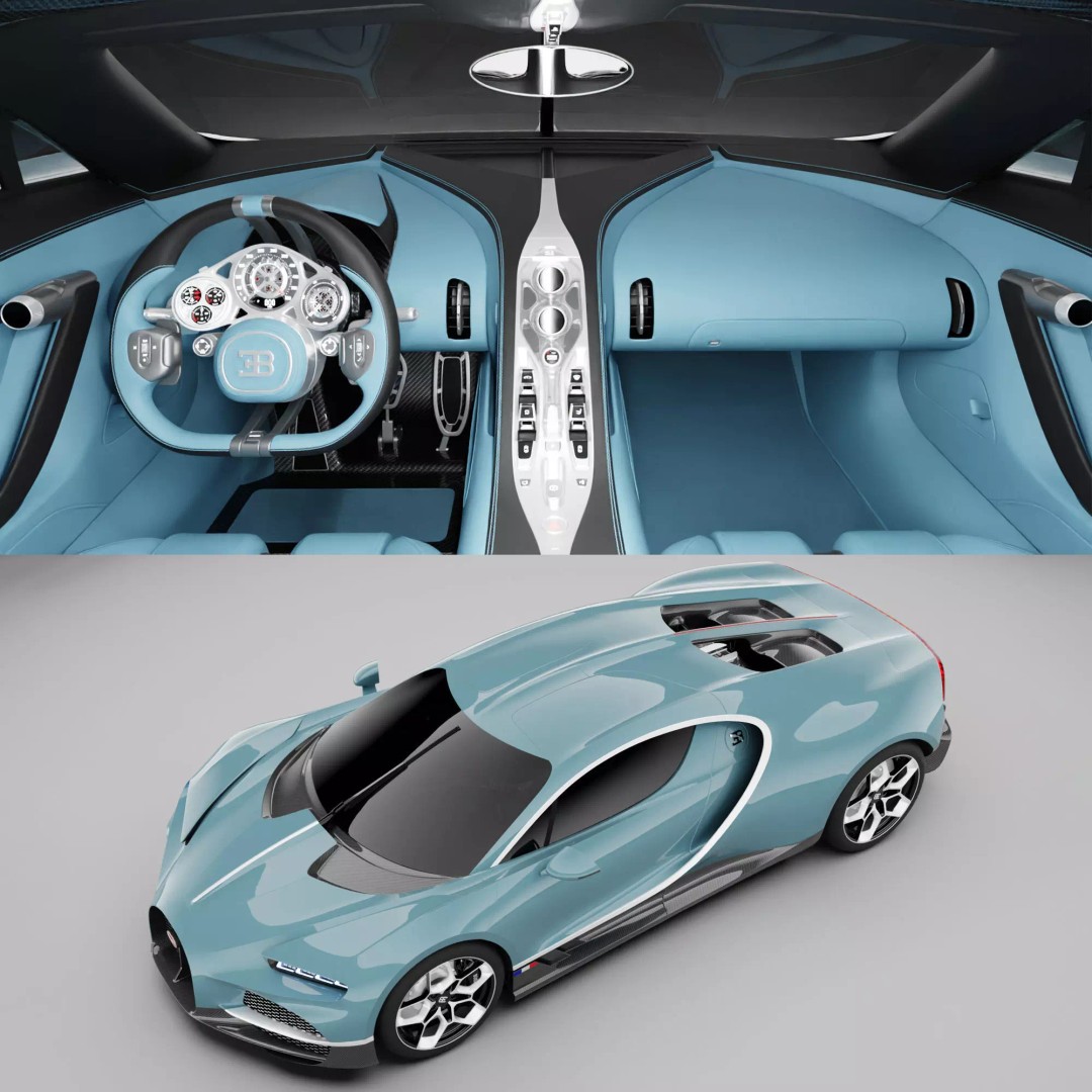 Bugatti Tourbillon 2026 3D Model – High Poly Rigged Hypercar, FBX, OBJ, Blender - View 2