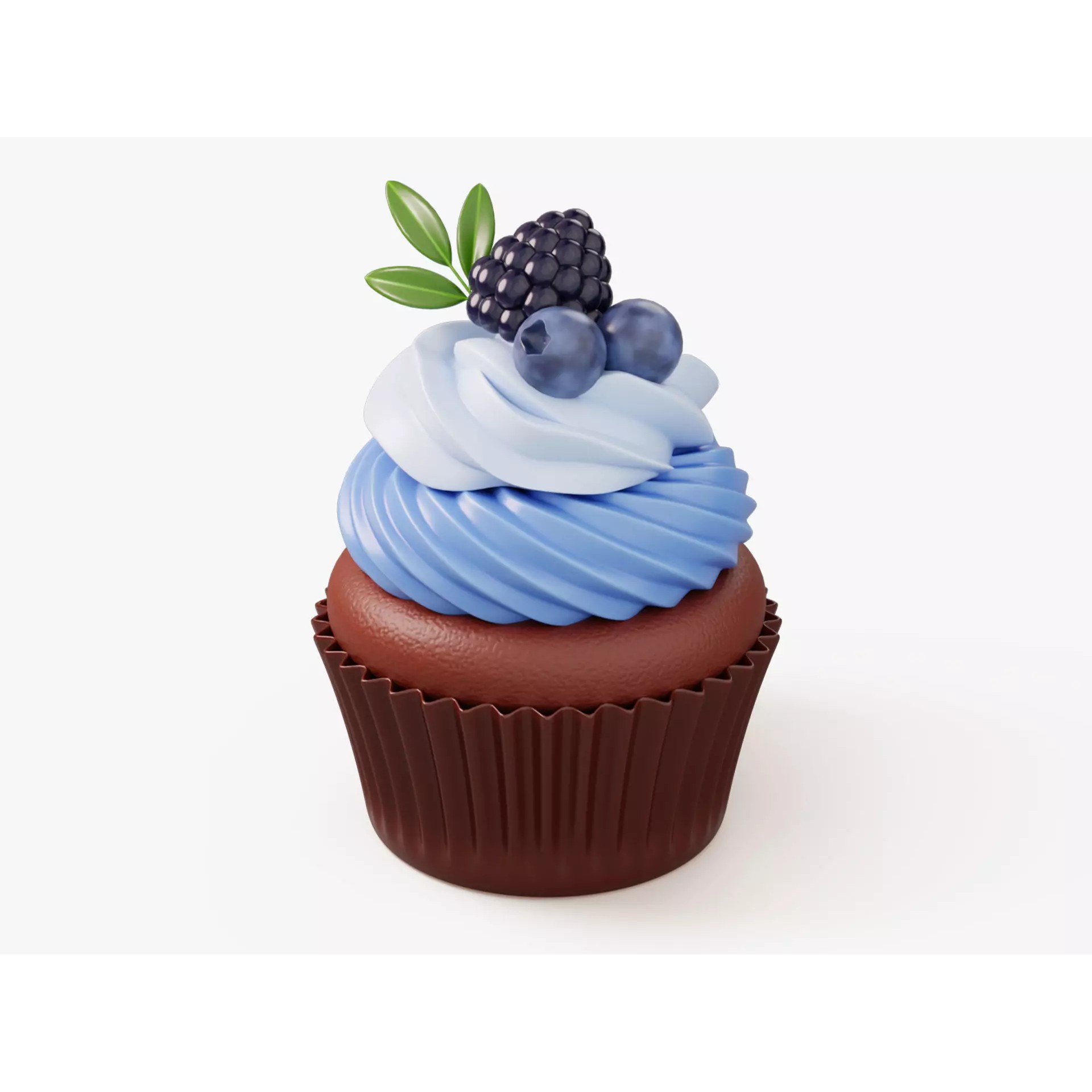 Blueberry Cupcake - Game-Ready 3D Model - View 2