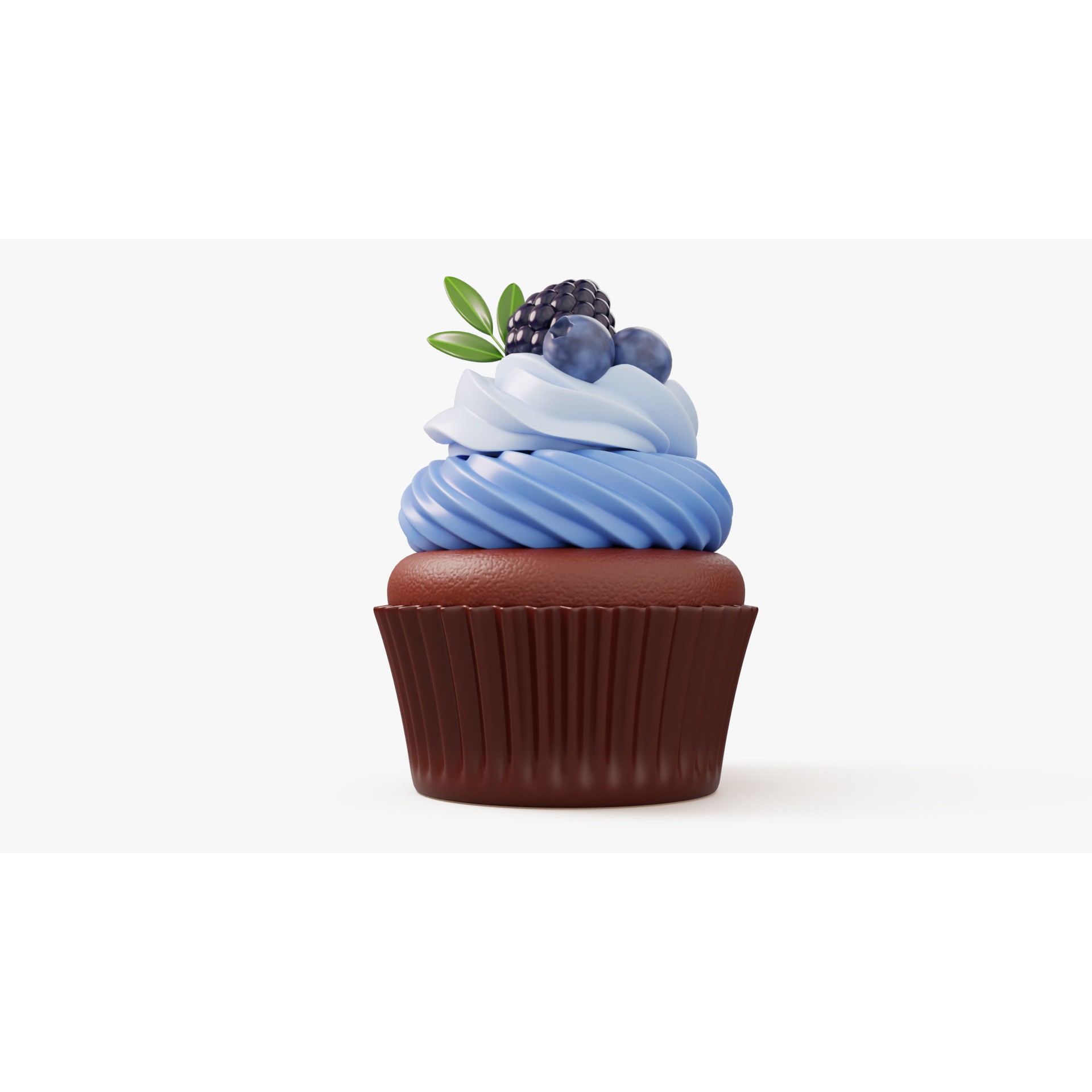 Blueberry Cupcake - Game-Ready 3D Model - View 4