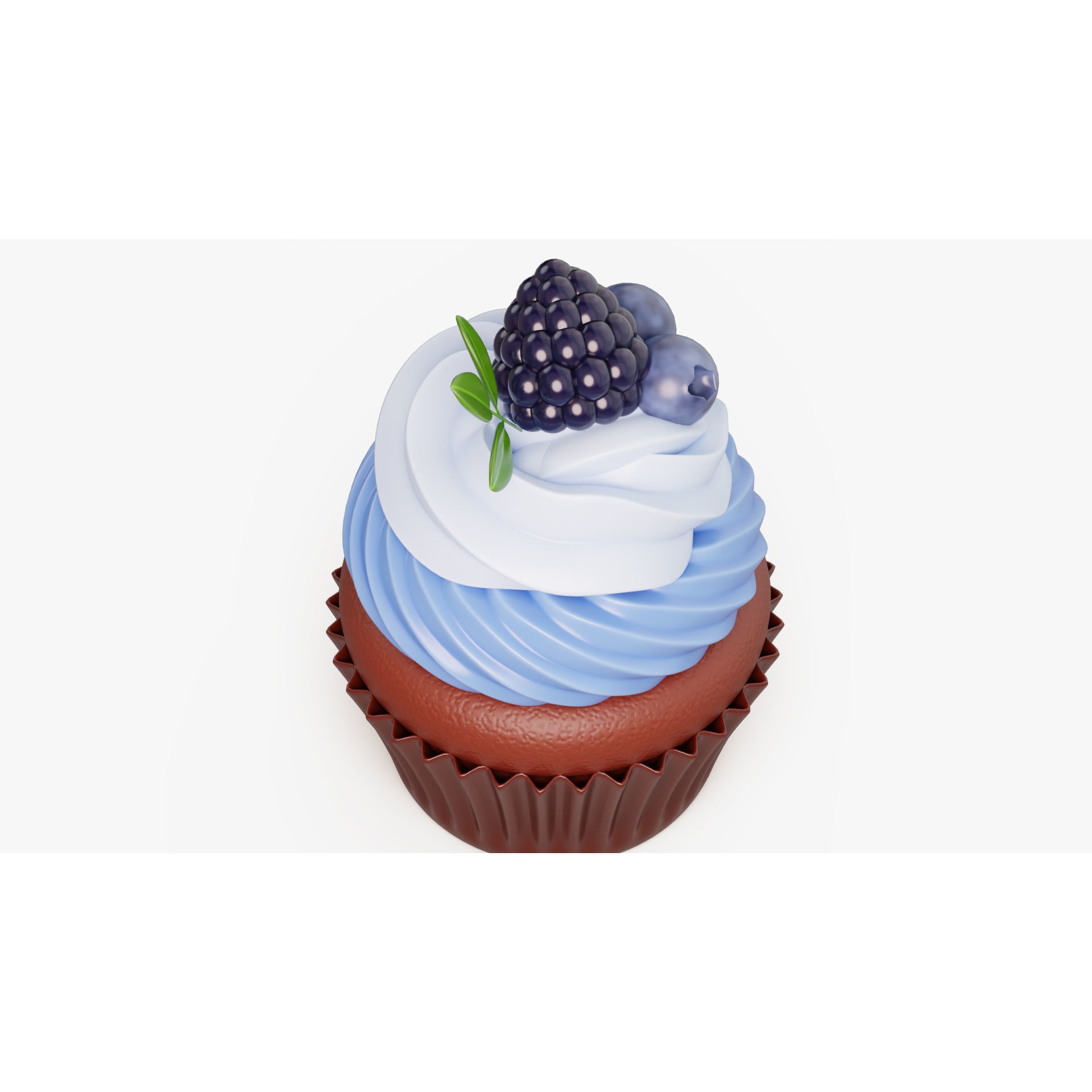 Blueberry Cupcake - Game-Ready 3D Model - View 5
