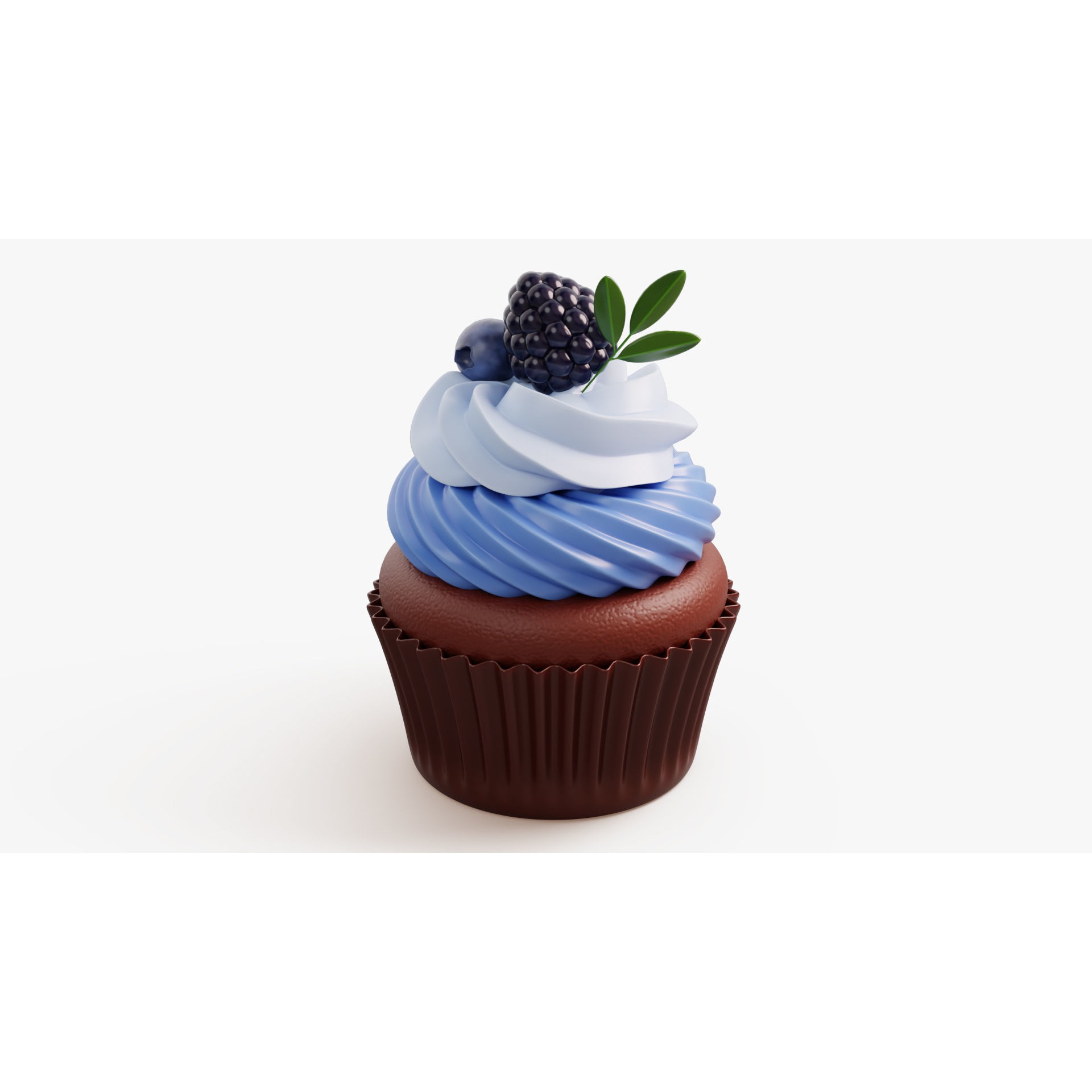 Blueberry Cupcake - Game-Ready 3D Model - View 6