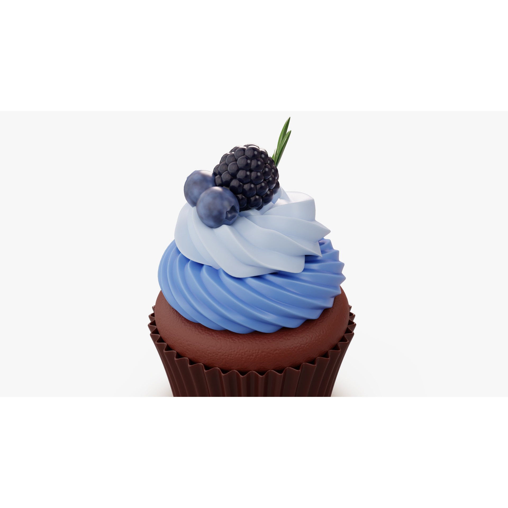 Blueberry Cupcake - Game-Ready 3D Model - View 7