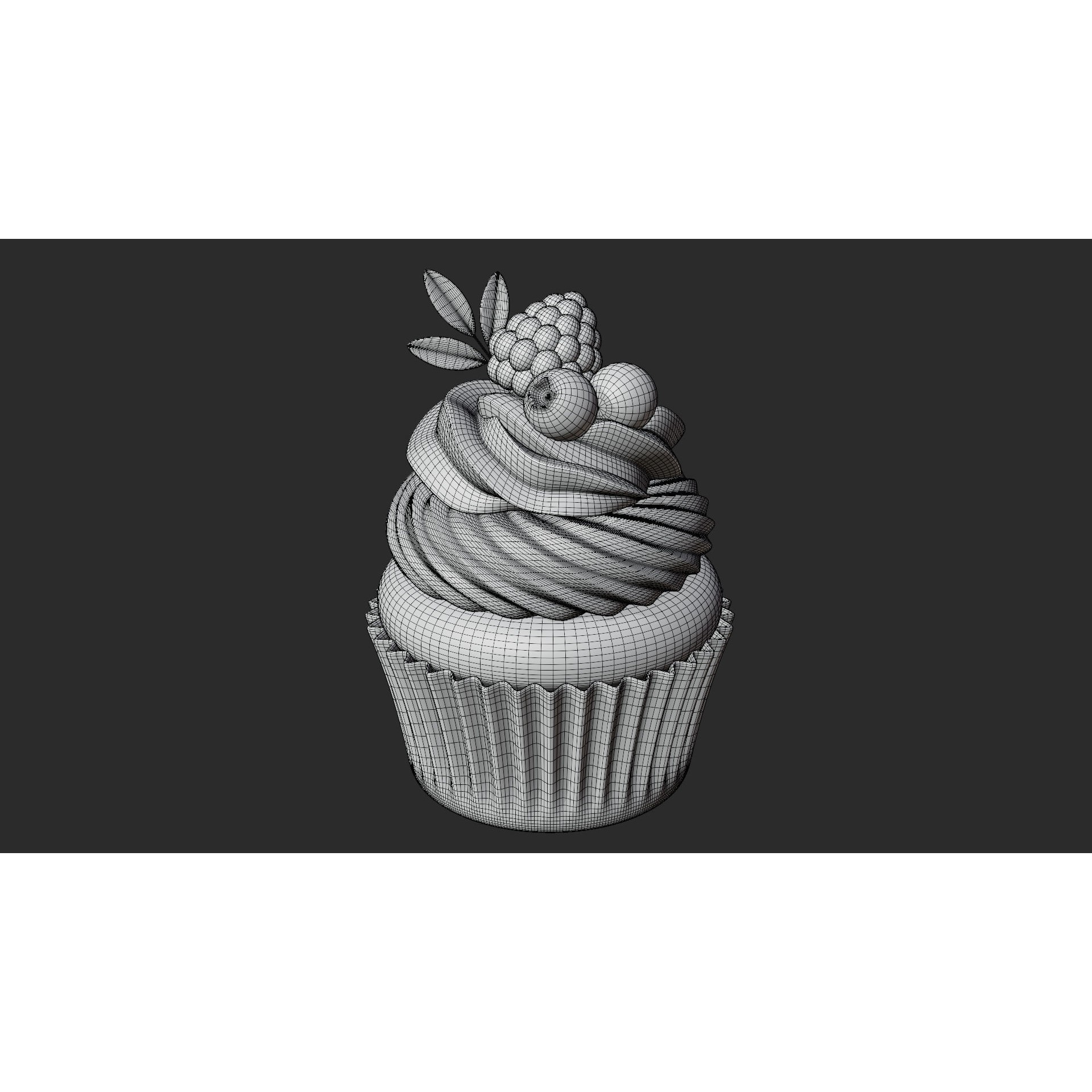 Blueberry Cupcake - Game-Ready 3D Model - View 8
