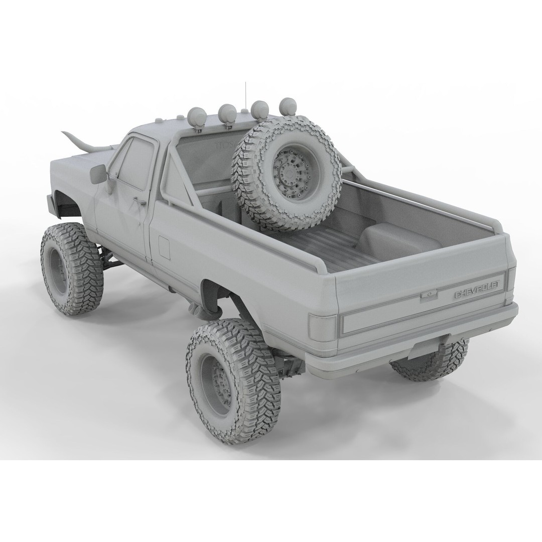 Chevrolet C10 Truck 1980 3D Model – High Poly Game Asset, FBX, OBJ, Blender