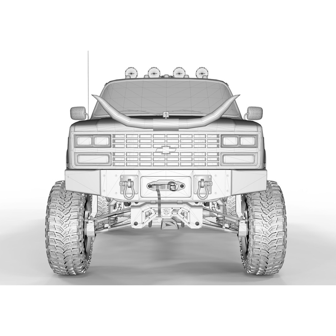 Chevrolet C10 Truck 1980 3D Model – High Poly Game Asset, FBX, OBJ, Blender - View 13