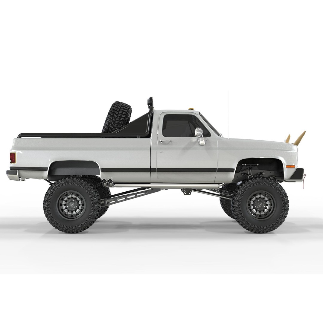 Chevrolet C10 Truck 1980 3D Model – High Poly Game Asset, FBX, OBJ, Blender - View 4