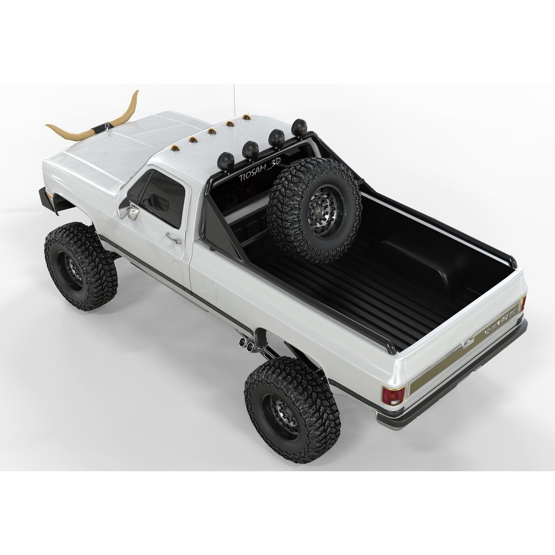 Chevrolet C10 Truck 1980 3D Model – High Poly Game Asset, FBX, OBJ, Blender - View 7