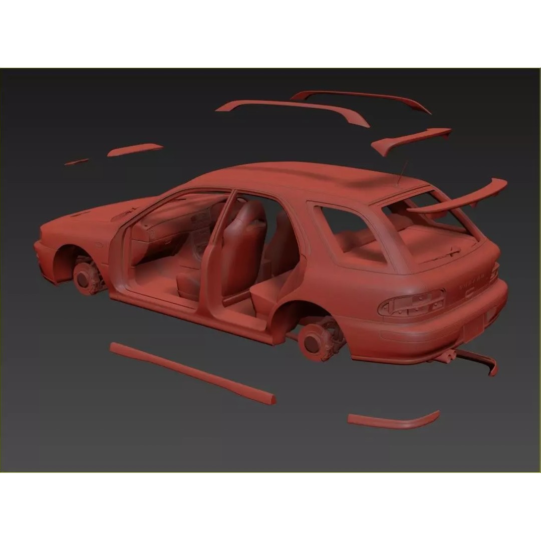 Subaru Impreza WRX STI 3D Model – High Poly Game Asset, FBX, OBJ