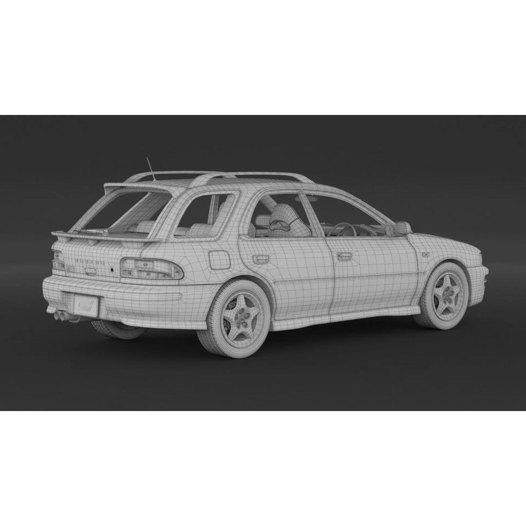 Subaru Impreza WRX STI 3D Model – High Poly Game Asset, FBX, OBJ - View 10