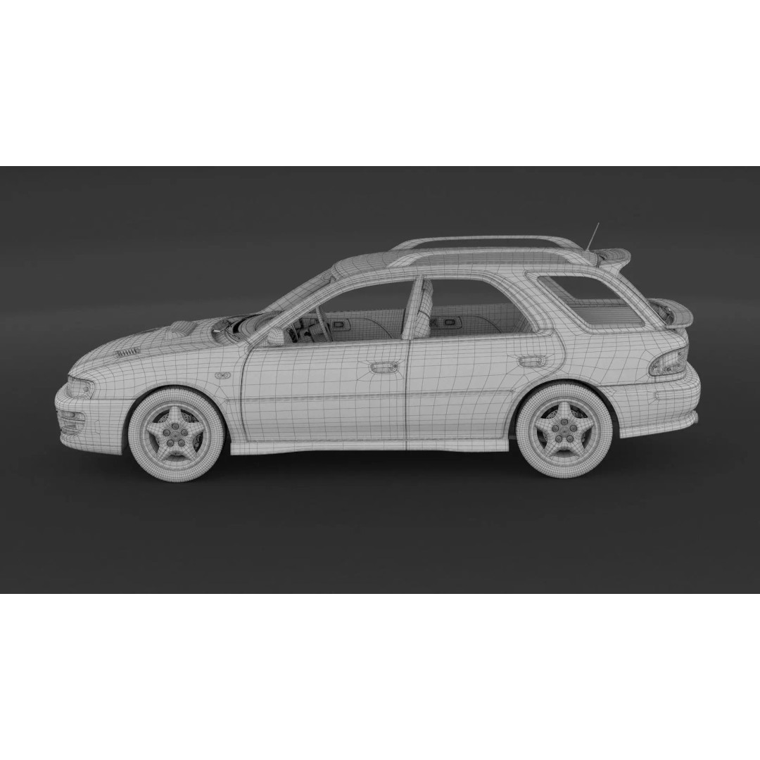 Subaru Impreza WRX STI 3D Model – High Poly Game Asset, FBX, OBJ - View 11