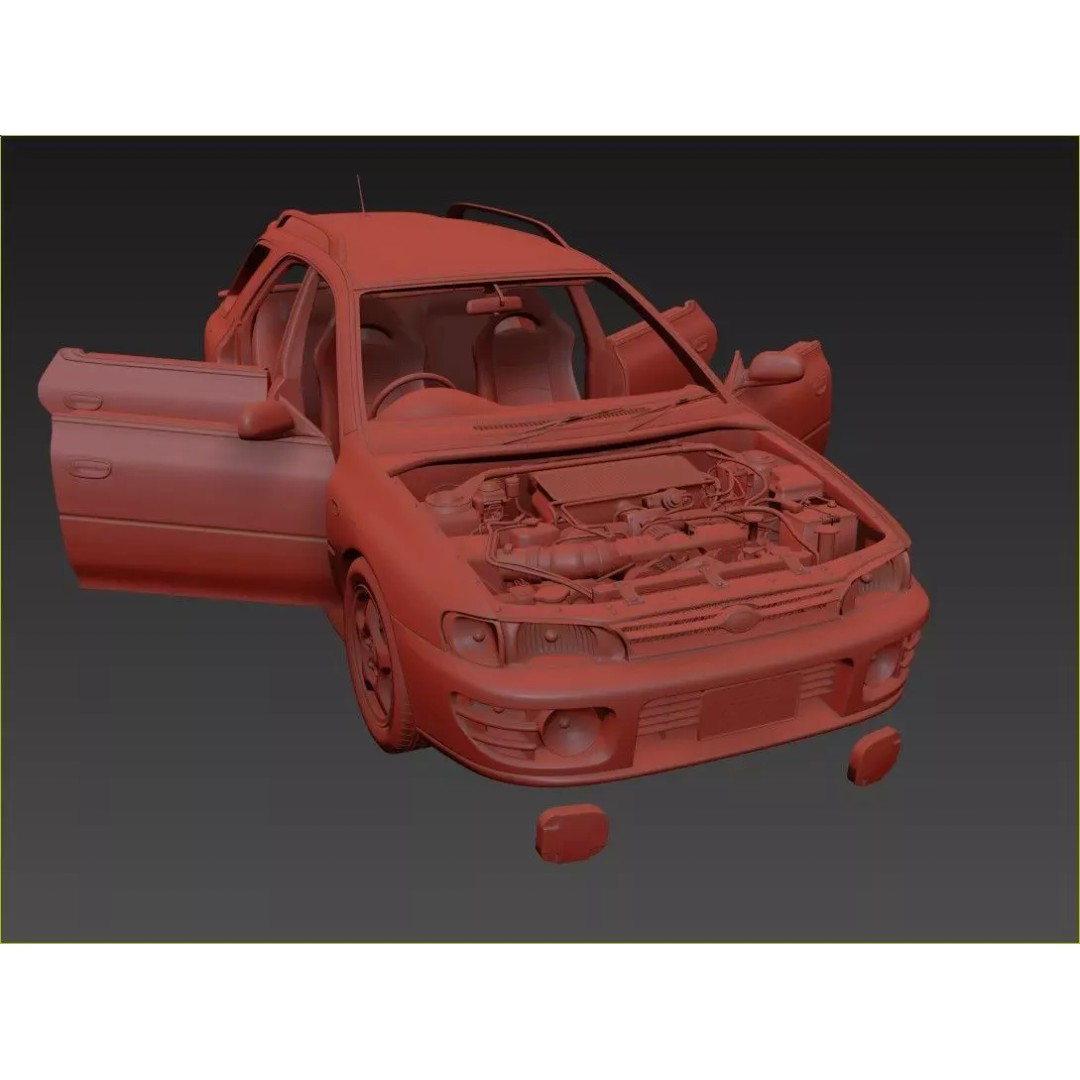 Subaru Impreza WRX STI 3D Model – High Poly Game Asset, FBX, OBJ - View 13