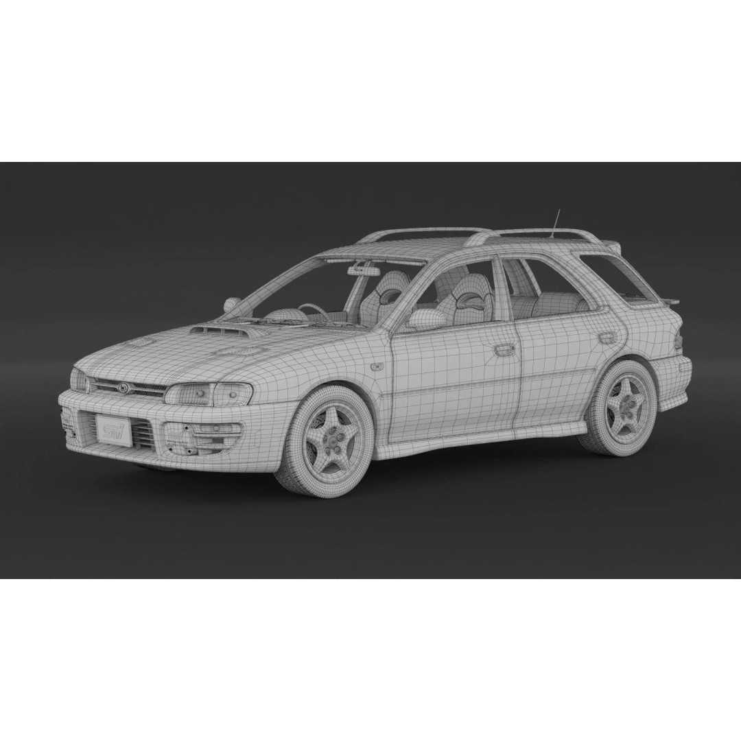 Subaru Impreza WRX STI 3D Model – High Poly Game Asset, FBX, OBJ - View 9
