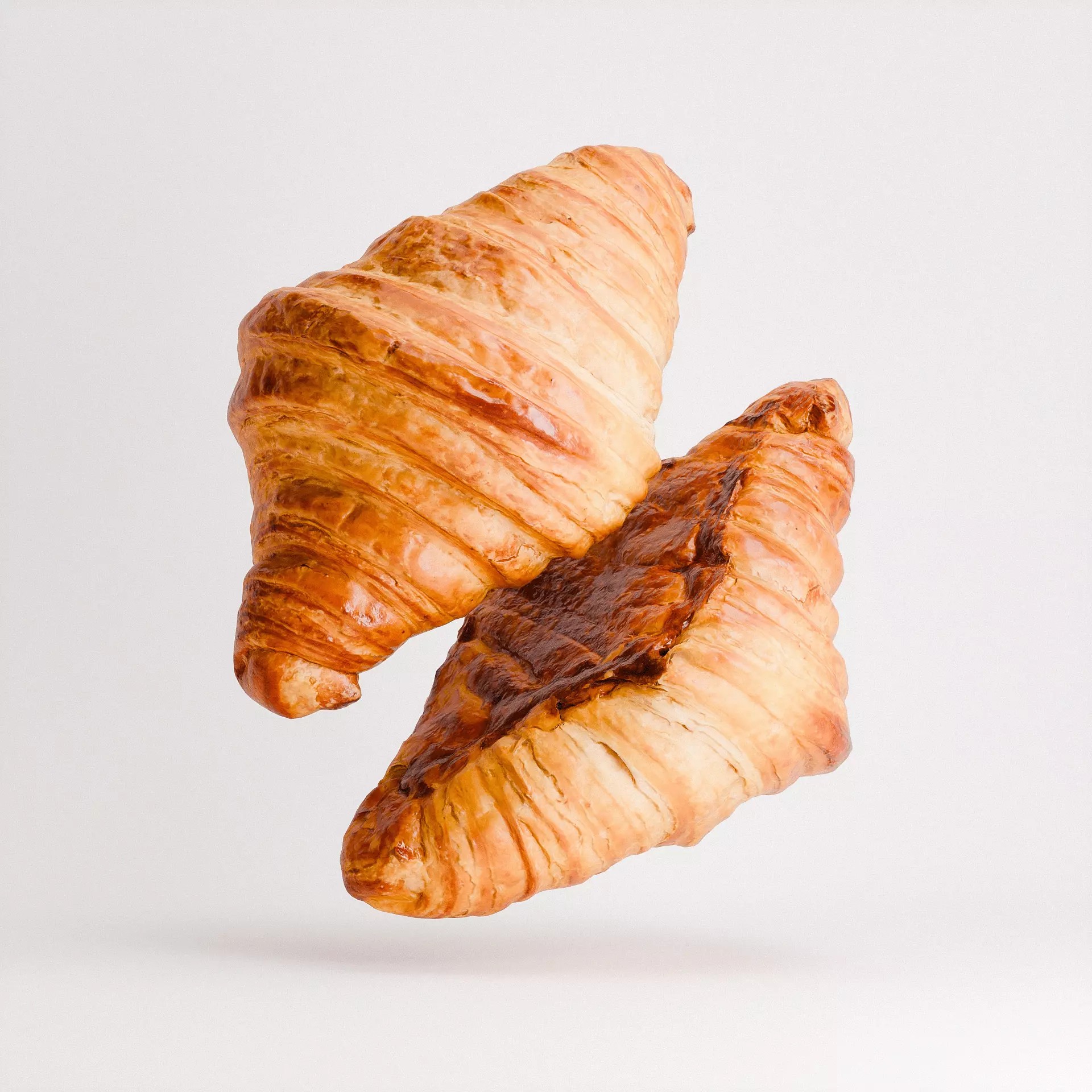 Butter Croissant - Low-Poly Game-Ready 3D Model - View 3