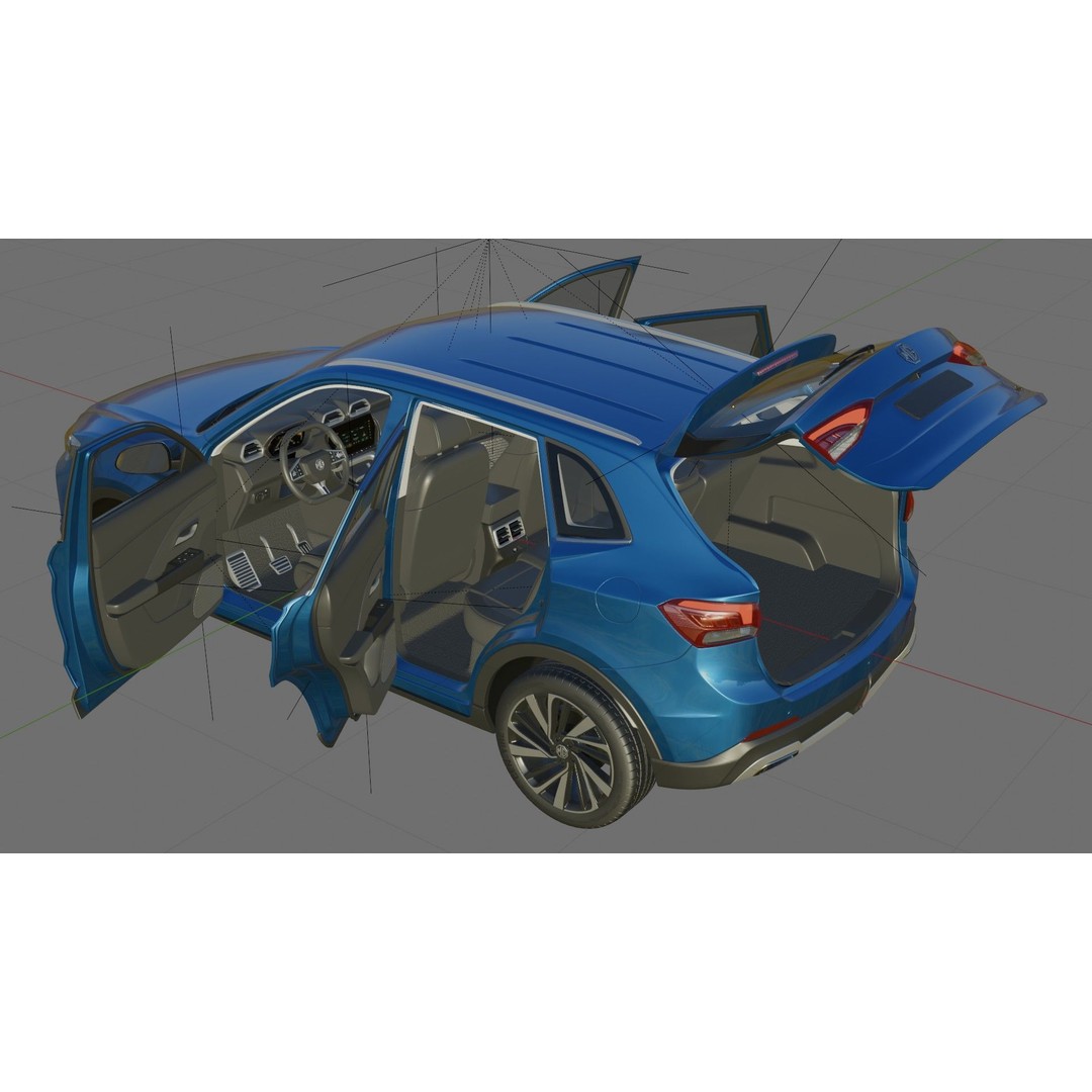 MG ZS 2025 3D Model – Detailed SUV with Interior, FBX & OBJ - View 27