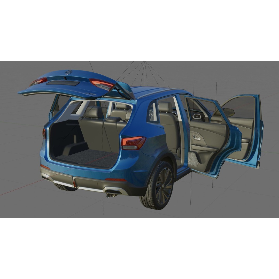 MG ZS 2025 3D Model – Detailed SUV with Interior, FBX & OBJ - View 28