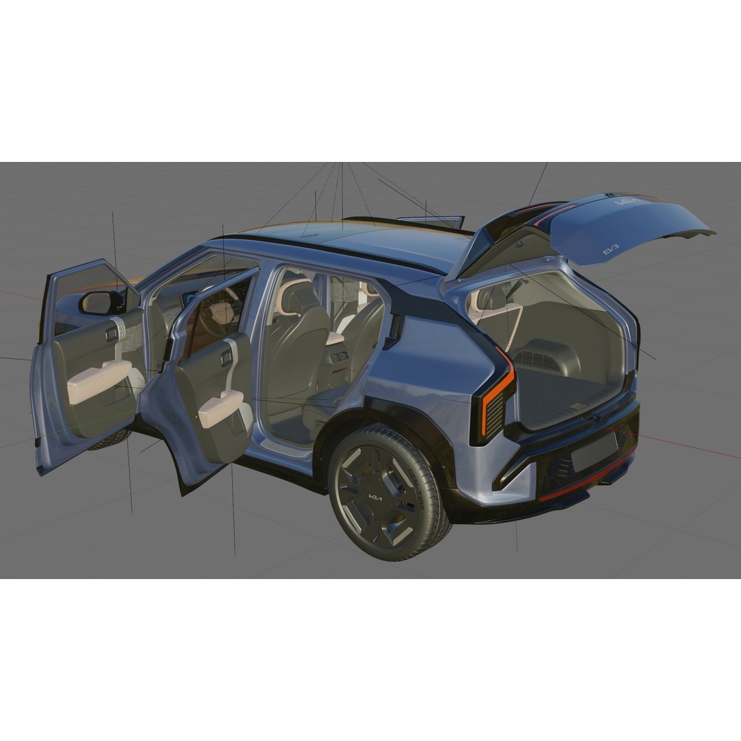 Kia EV3 GT-line 2025 3D Model – Detailed SUV with Interior, FBX, Blender - View 27