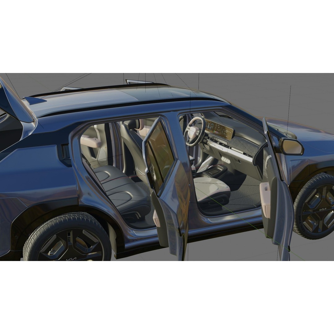 Kia EV3 GT-line 2025 3D Model – Detailed SUV with Interior, FBX, Blender - View 29
