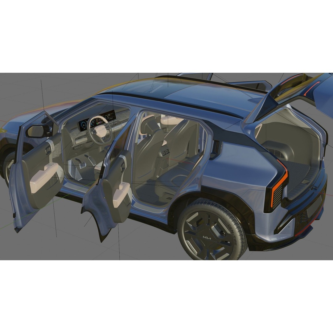 Kia EV3 GT-line 2025 3D Model – Detailed SUV with Interior, FBX, Blender - View 31