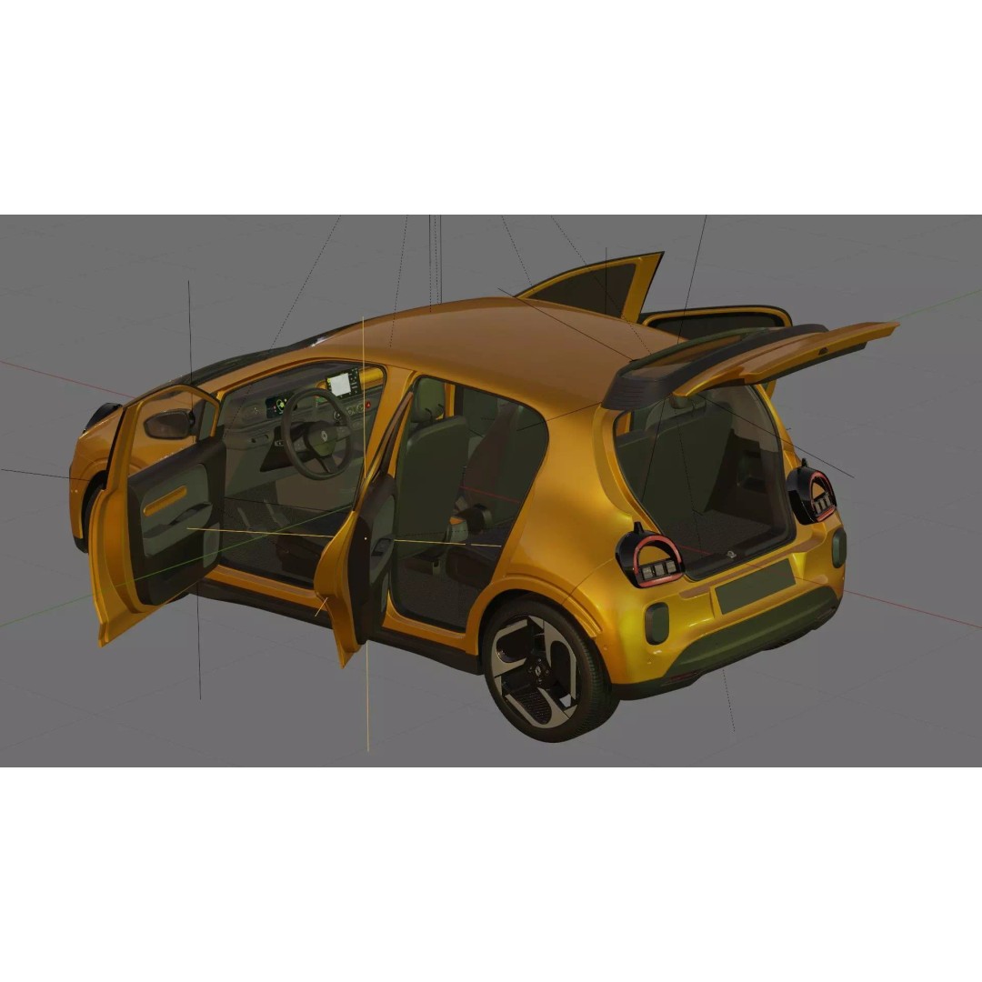 Renault Twingo E-Tech EV 2027 3D Model – High Poly Detailed Car Asset - View 28