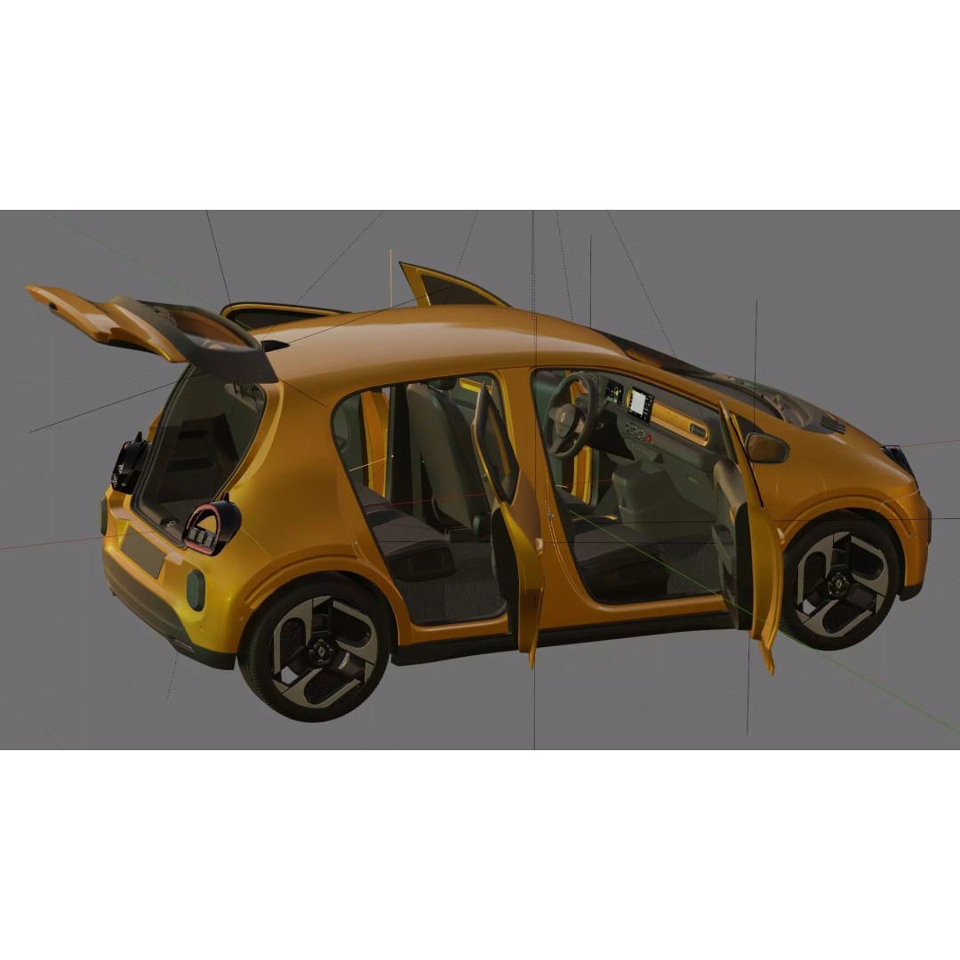 Renault Twingo E-Tech EV 2027 3D Model – High Poly Detailed Car Asset - View 29