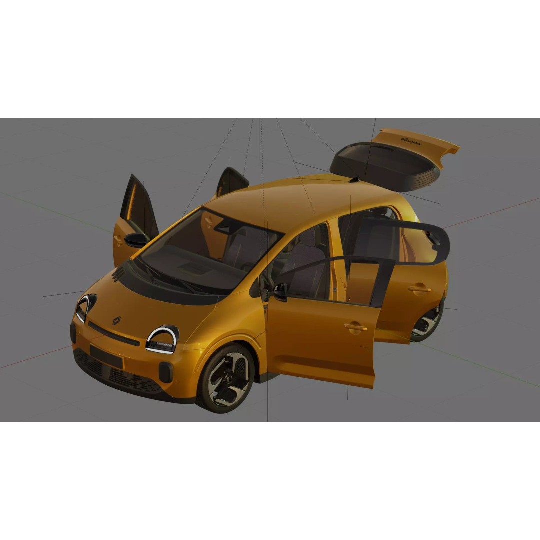 Renault Twingo E-Tech EV 2027 3D Model – High Poly Detailed Car Asset - View 32