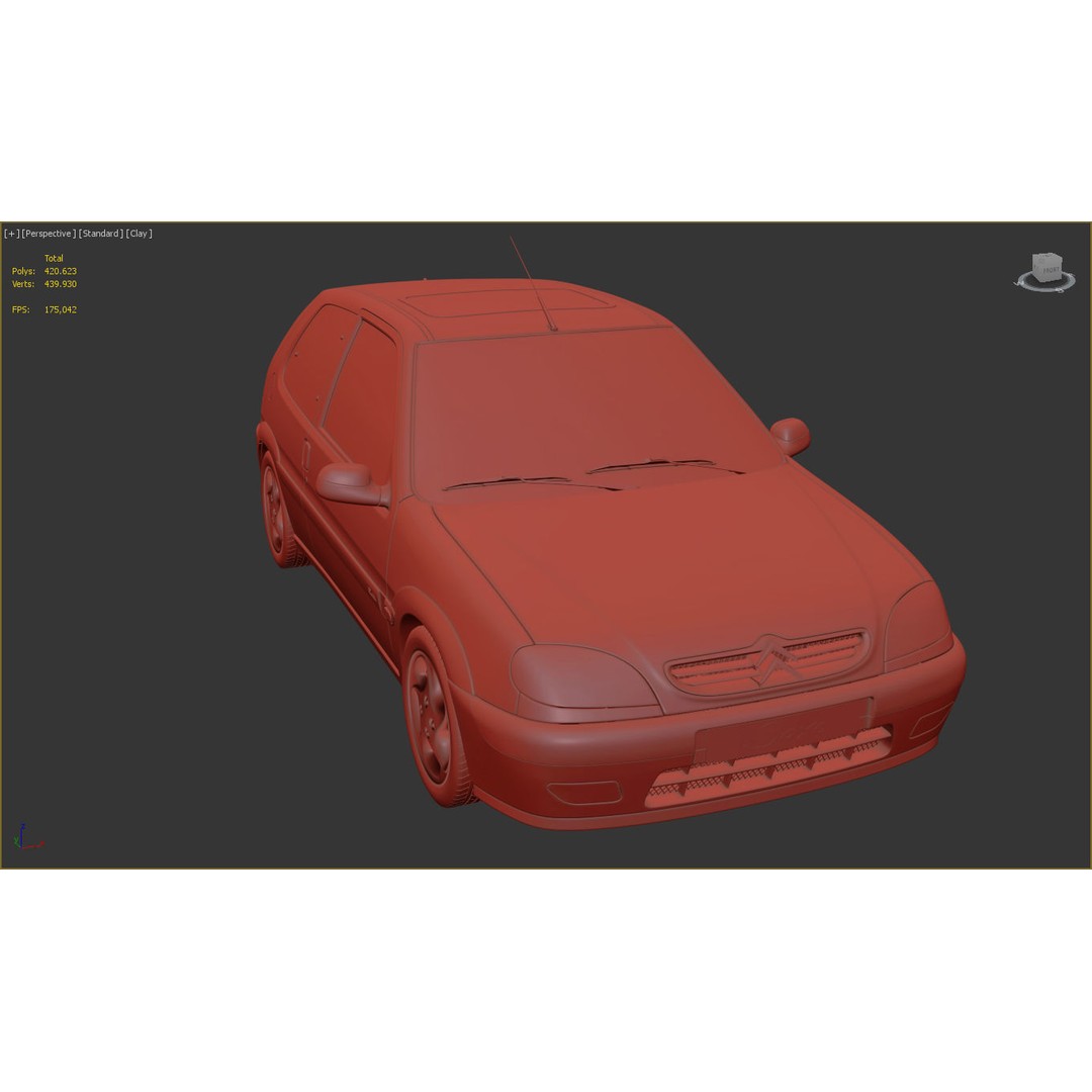 Citroen Saxo VTS 3D Model – High Poly Game Asset, FBX & OBJ Formats - View 12