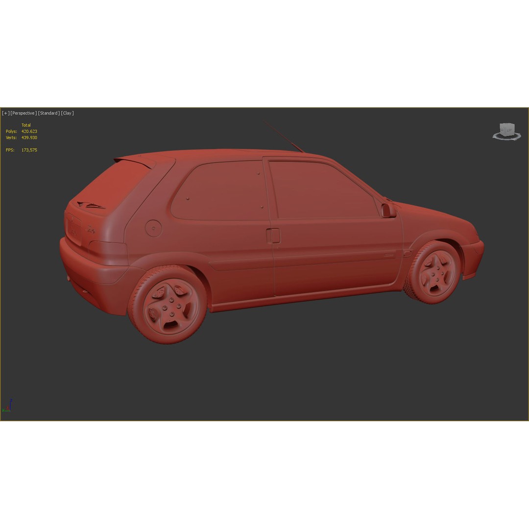 Citroen Saxo VTS 3D Model – High Poly Game Asset, FBX & OBJ Formats - View 15