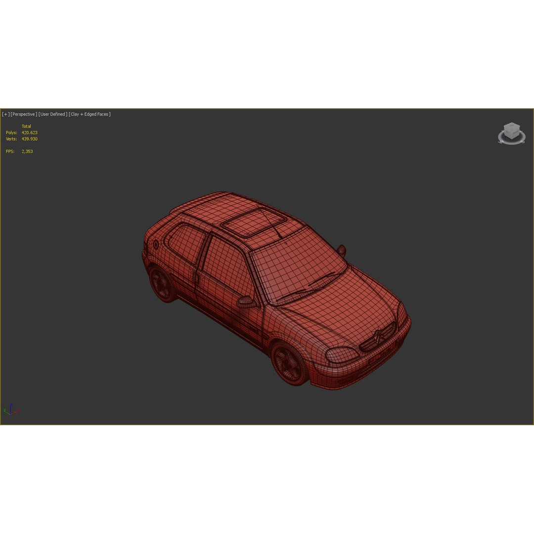 Citroen Saxo VTS 3D Model – High Poly Game Asset, FBX & OBJ Formats - View 17