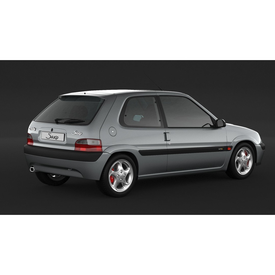 Citroen Saxo VTS 3D Model – High Poly Game Asset, FBX & OBJ Formats - View 3