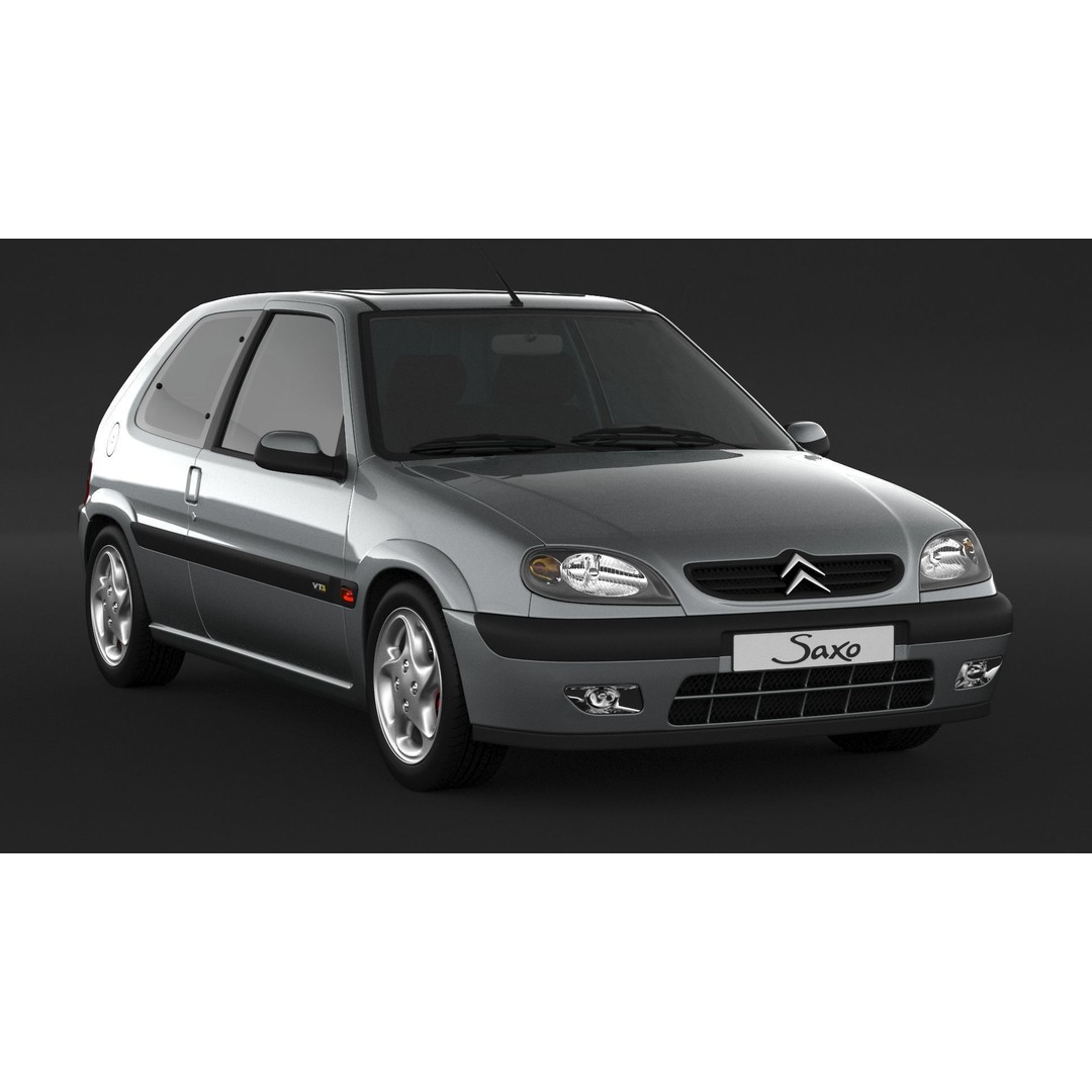 Citroen Saxo VTS 3D Model – High Poly Game Asset, FBX & OBJ Formats - View 4